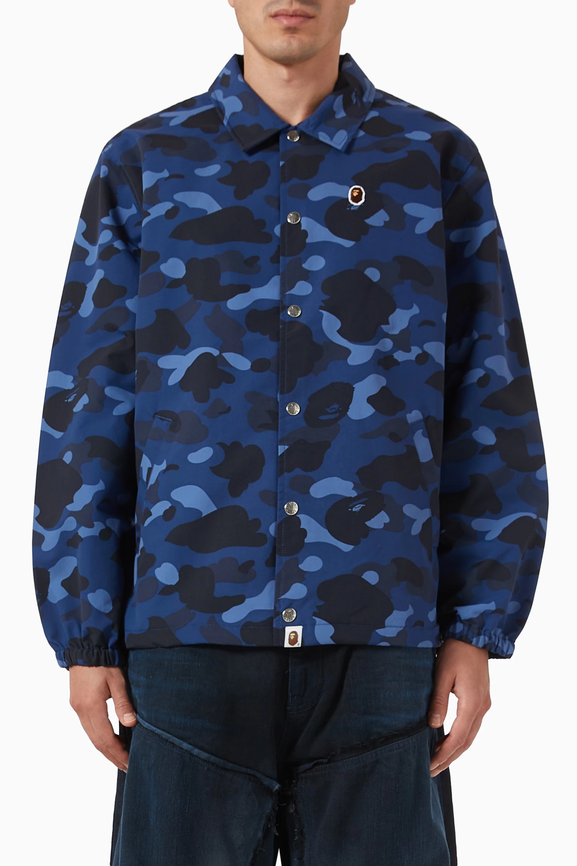 Buy A Bathing Ape Blue Colour Camo Coach Jacket For Men Online Ounass Saudi