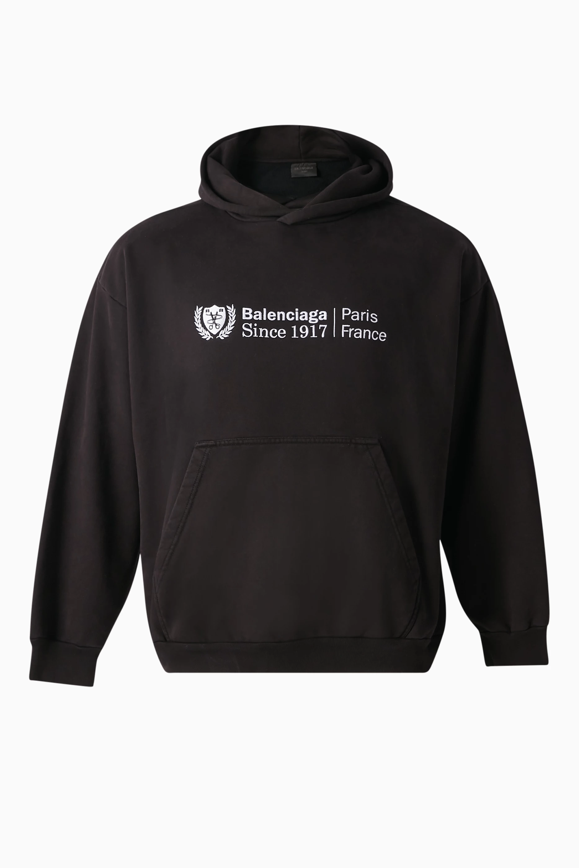 スーパーセール タイムセール 時間 Balenciaga Buy Black Hoodie Medium-Fit Institutional Unisex トップス