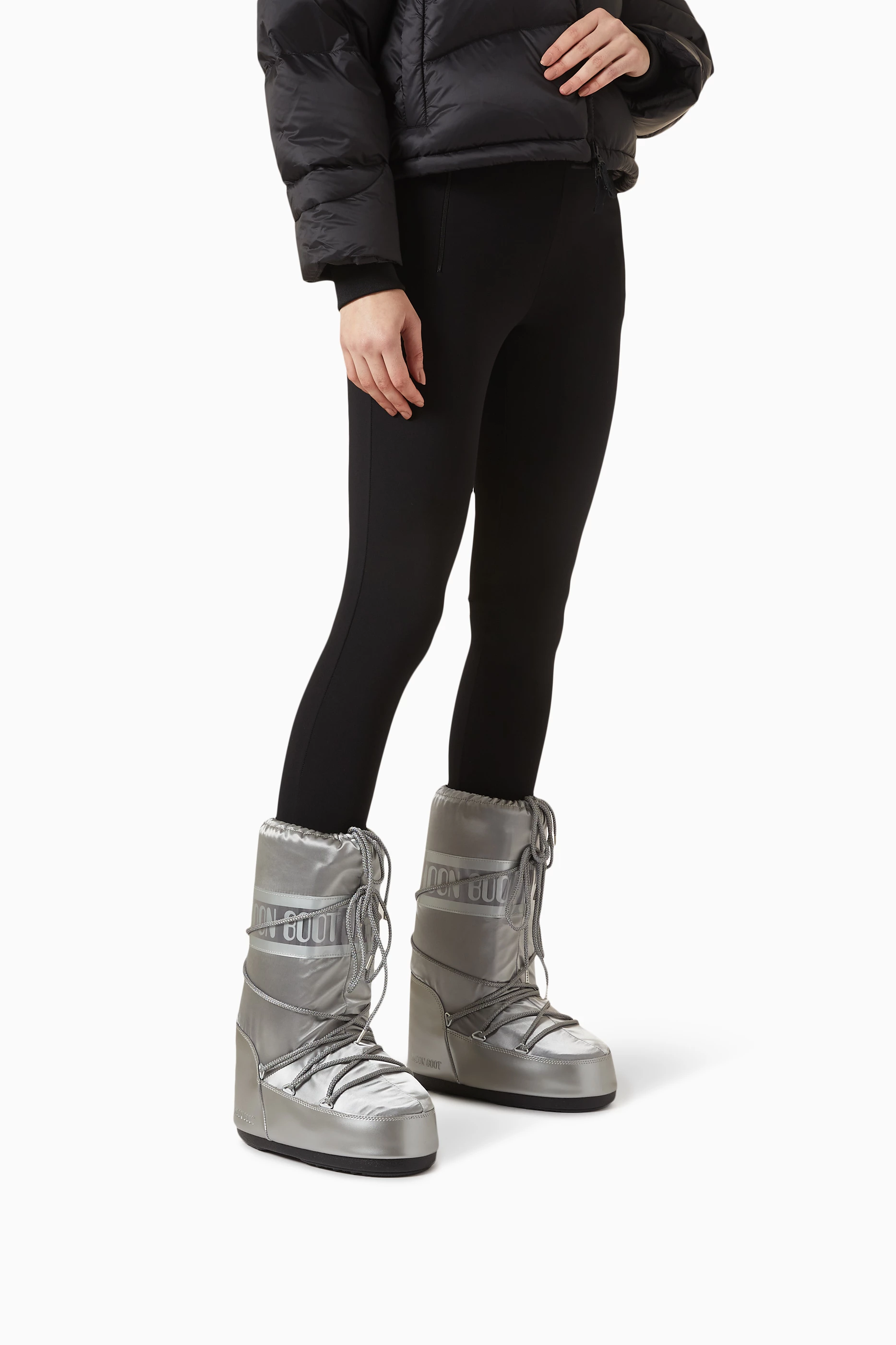 Buy Moon Boot Silver Icon Glance Boots in Satin For Women Online Ounass Saudi