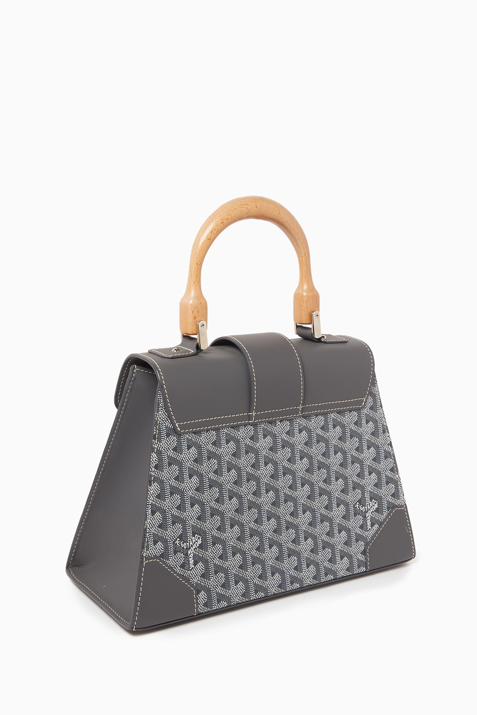 Buy Goyard Pre-Loved Grey Saigon PM Top-handle Bag in Goyardine - Main Image