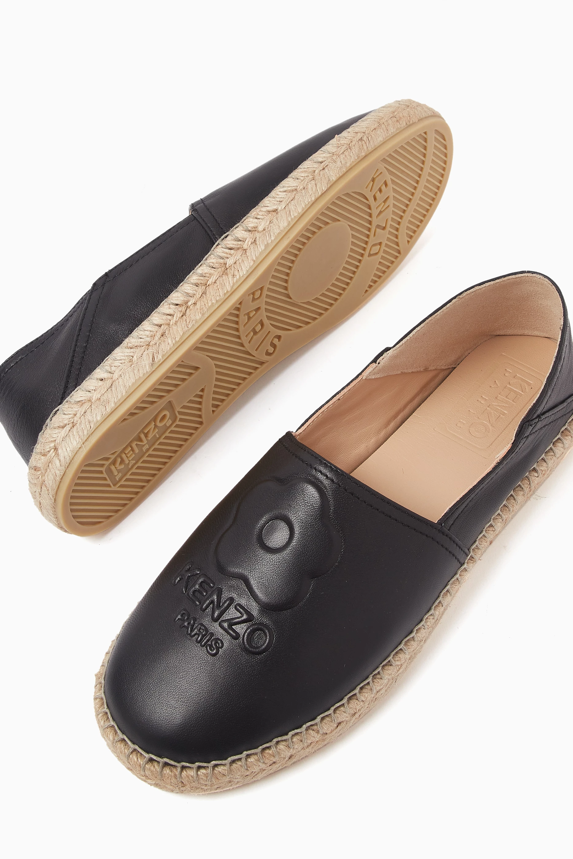 Buy KENZO Black Boke Flower 2.0 Espadrilles in Leather For Women Online Ounass Saudi