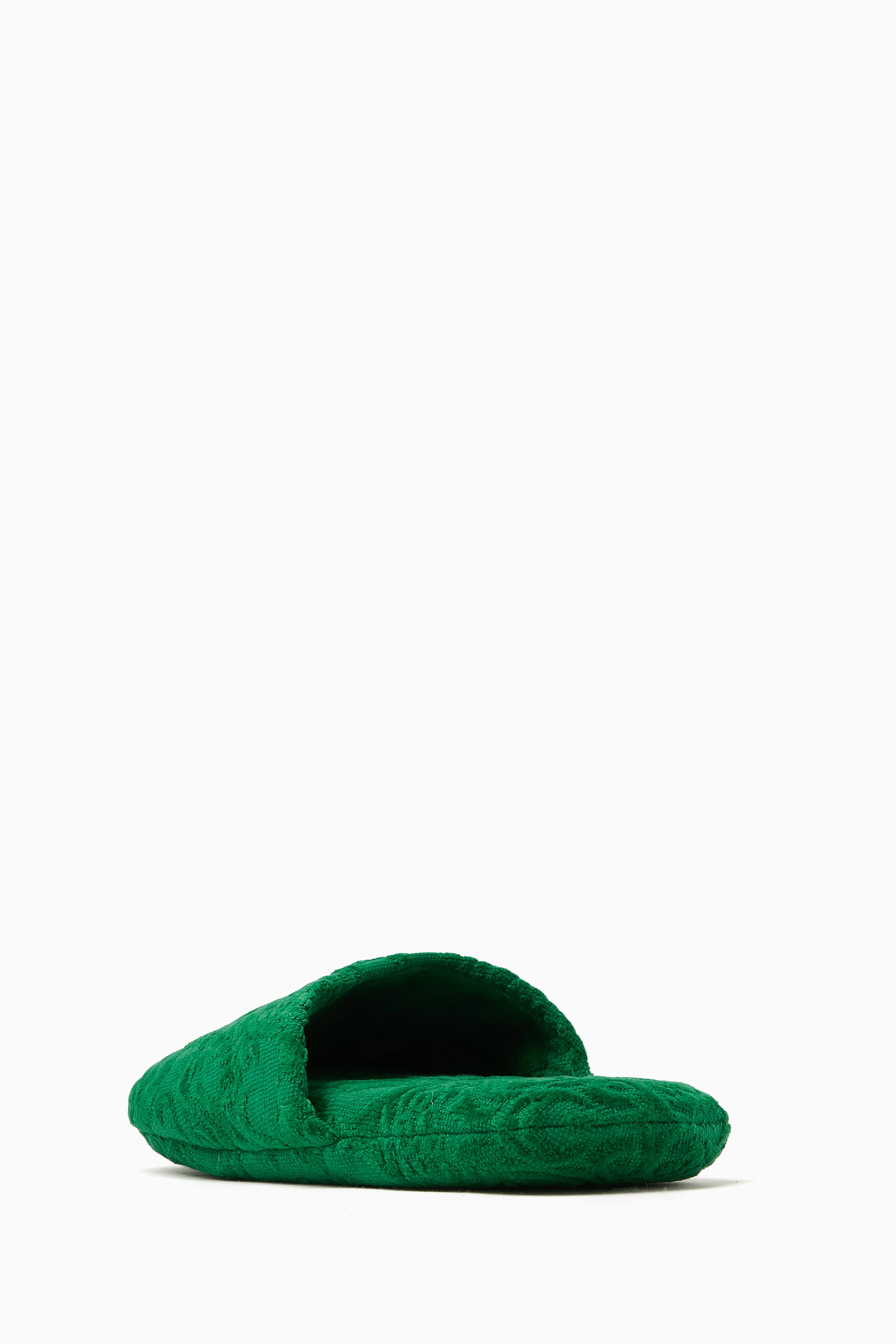 Buy Dolce Gabbana Casa Green Jacquard Slippers in Cotton Terry