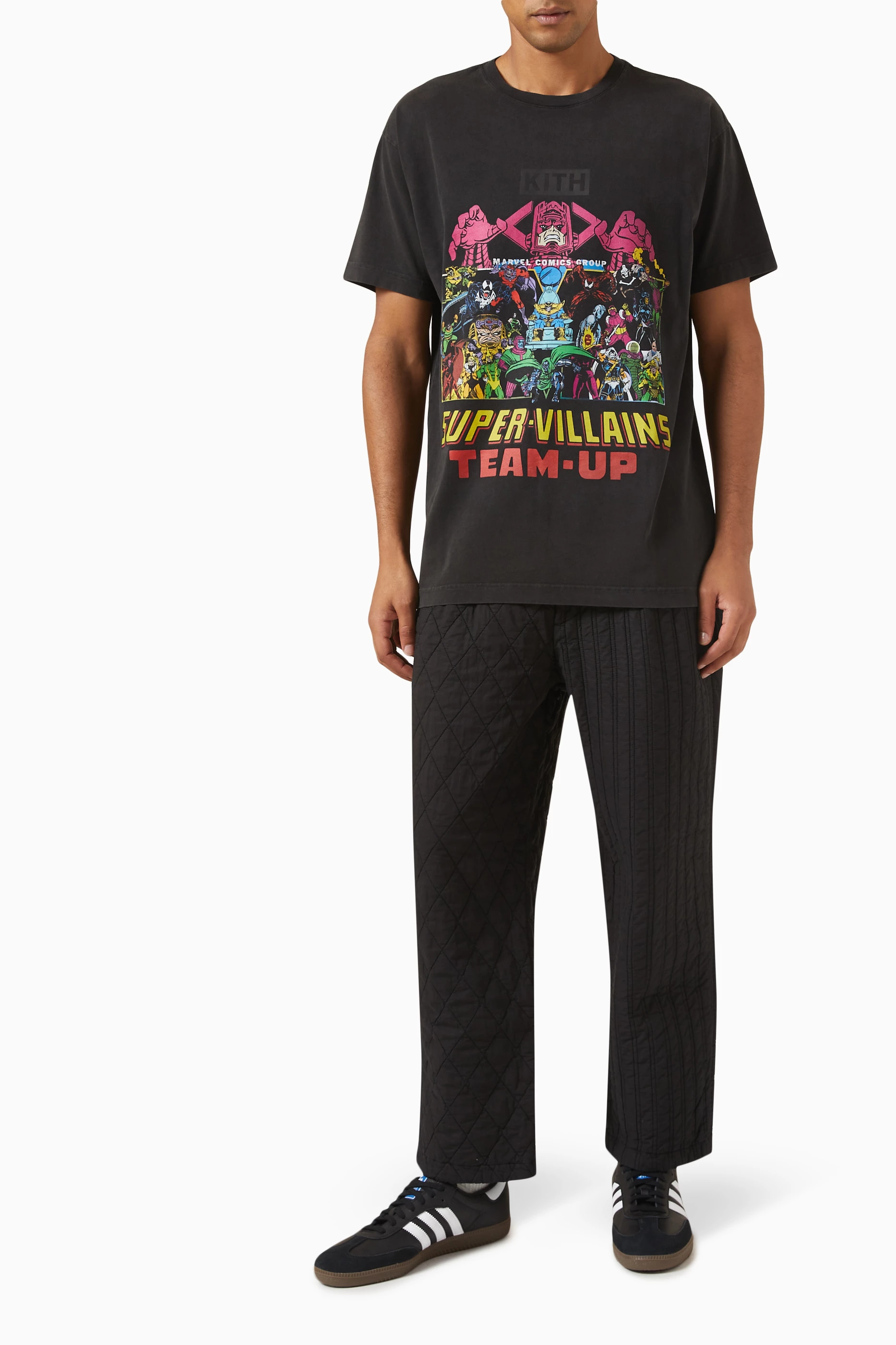 Buy Kith Black x Marvel Team Up Vintage T-shirt in Cotton For Men 