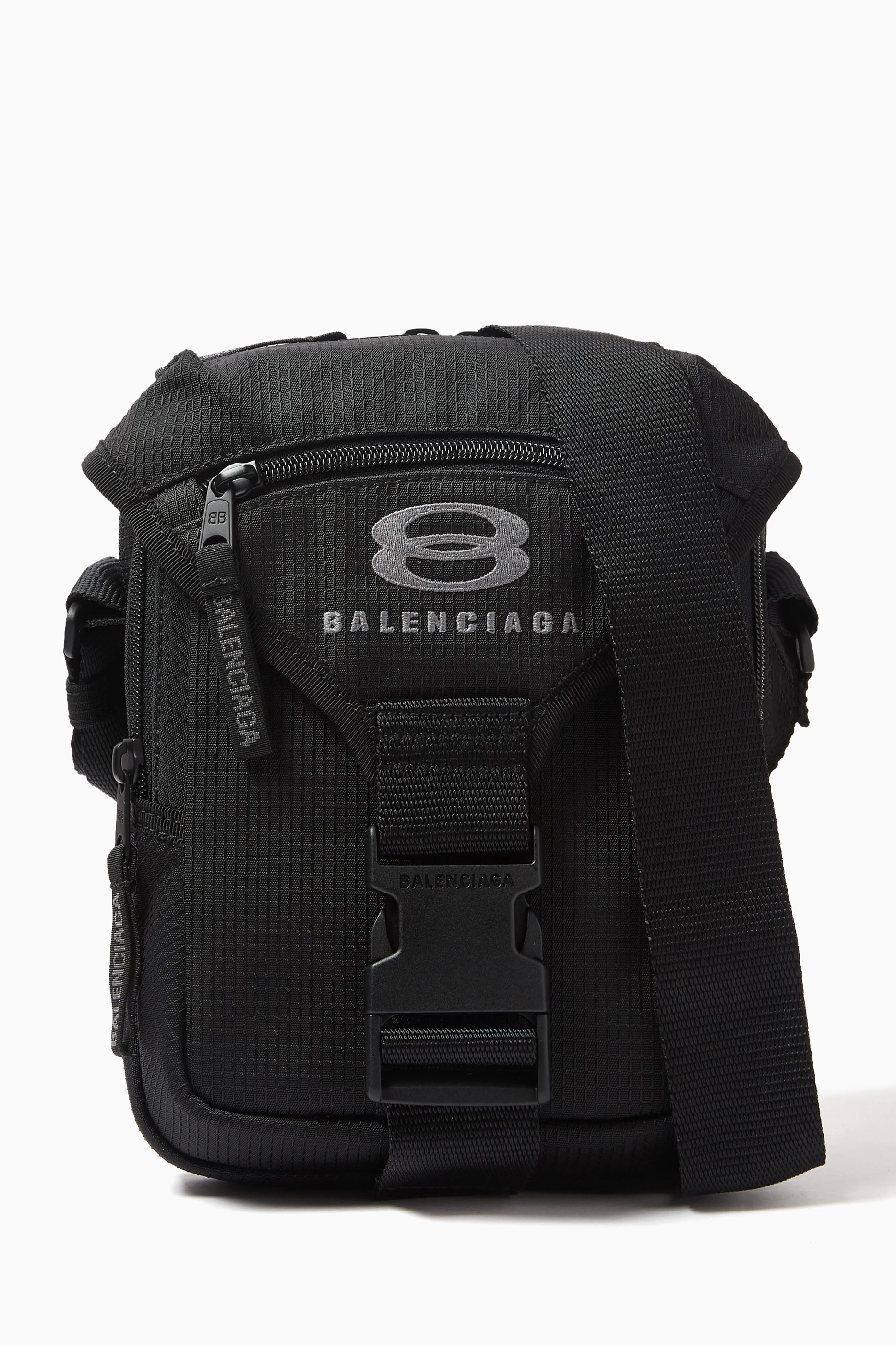 Buy Balenciaga Black Unity Pouch Crossbody Bag in Ripstop Nylon