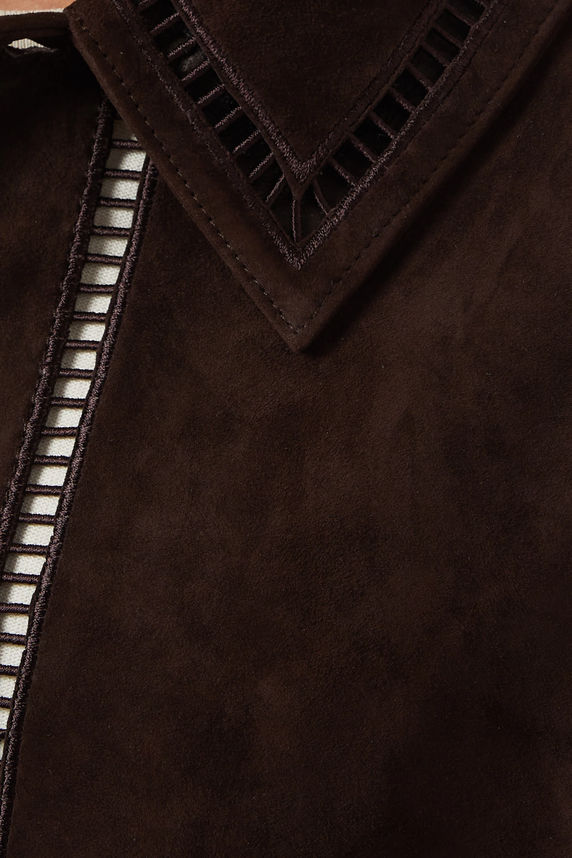 お気に入りの Buy Kith Men For Suede in Overshirt Stitch Ladder Brown ジャケット・アウター