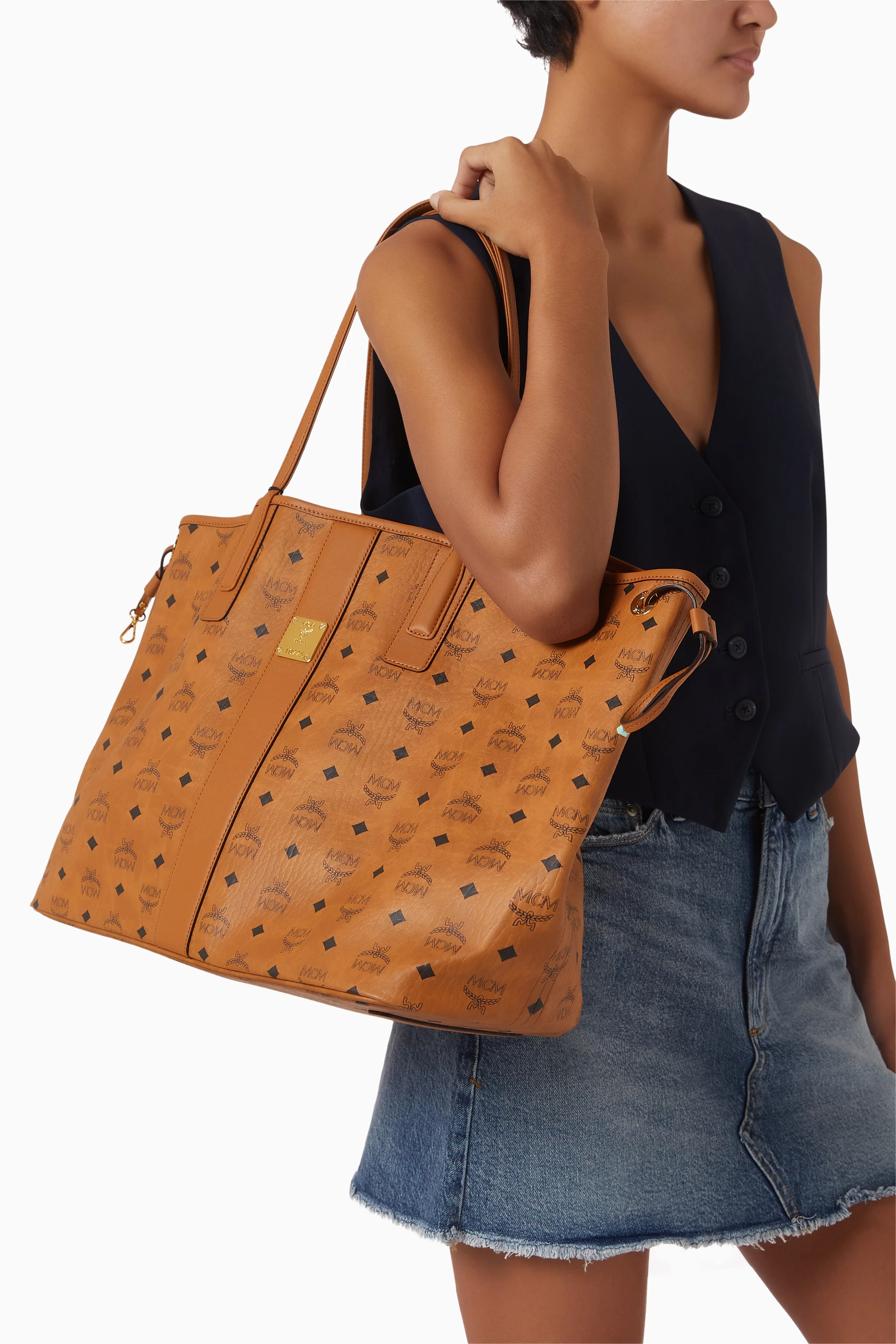 Liz Shopper Tote Mcm Leather Tote Bag Buy MCM Brown Large