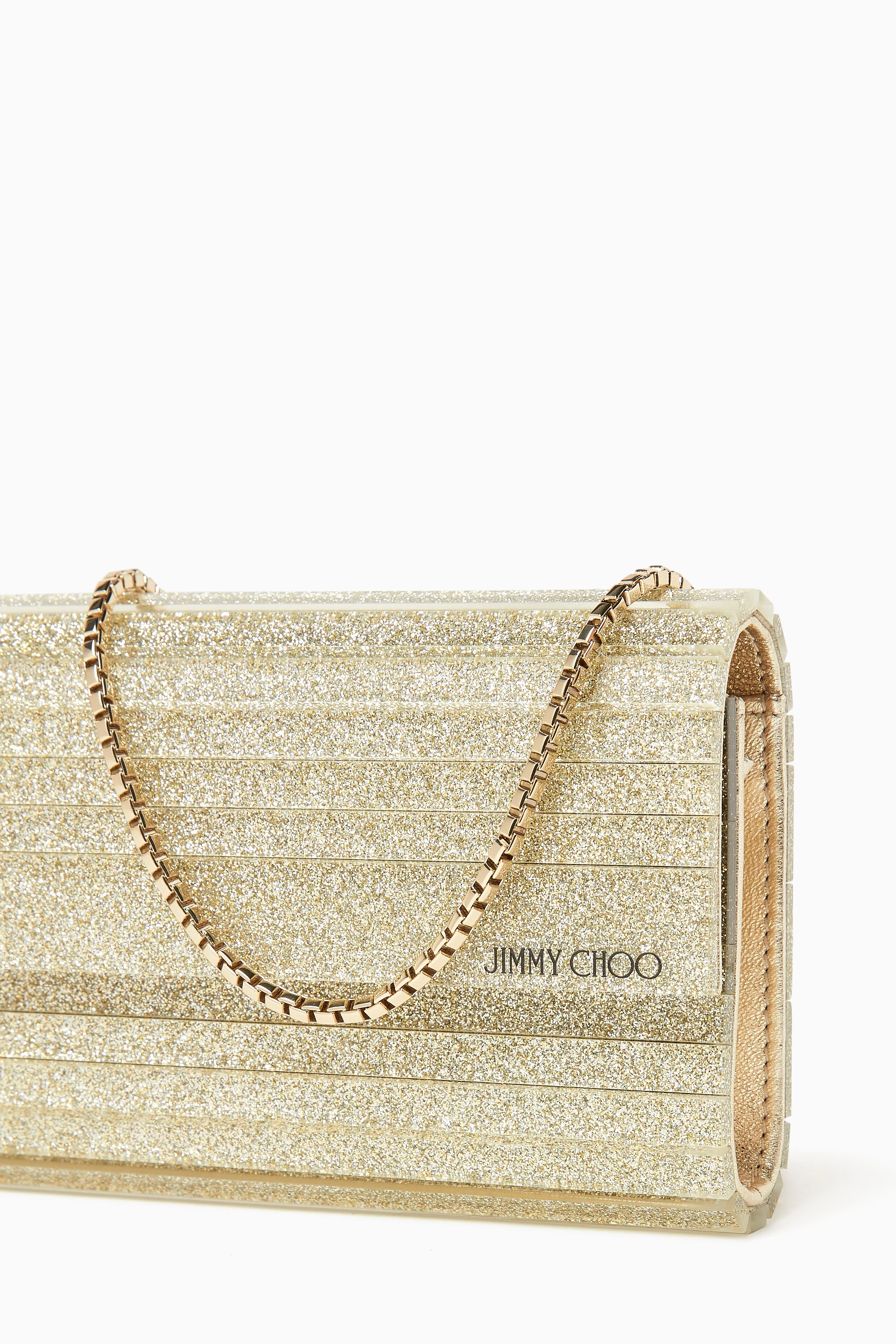 Jimmy choo gold clutch bag shop