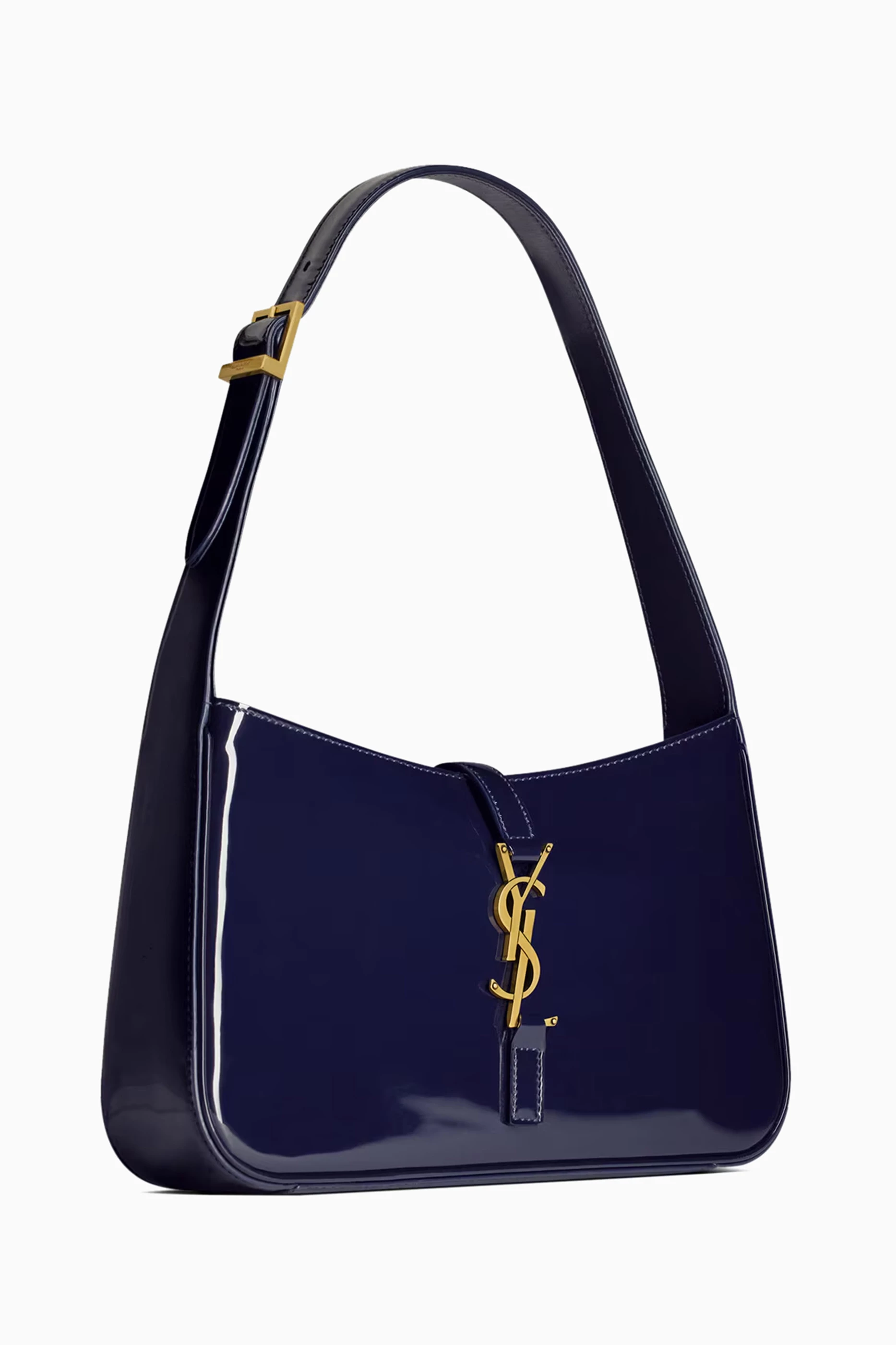 Buy SAINT LAURENT Blue Le 5 à 7 Shoulder Bag in Patent