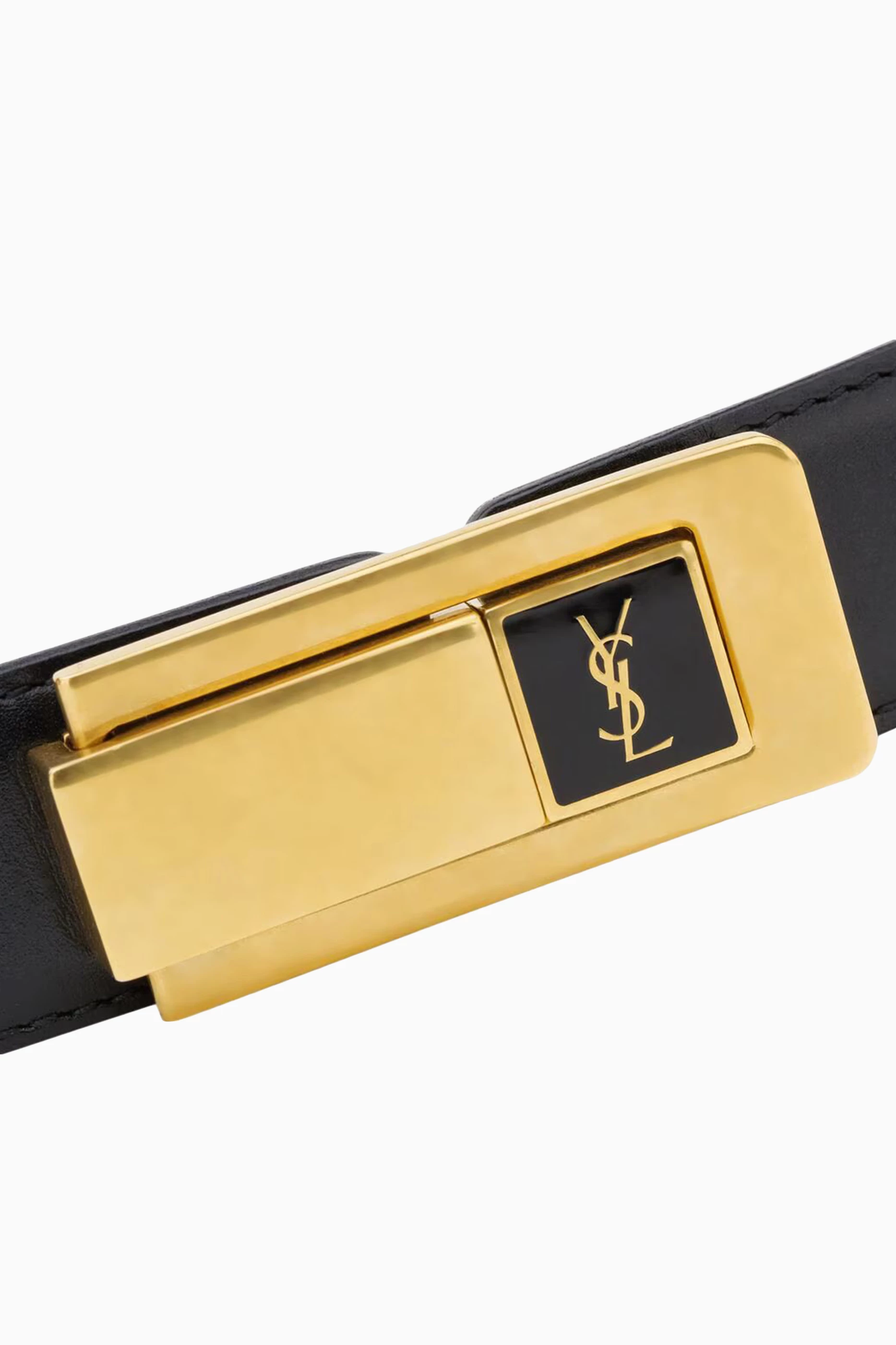 Buy SAINT LAURENT Black Charniere Buckle Belt in Smooth Leather For Women Online Ounass Saudi