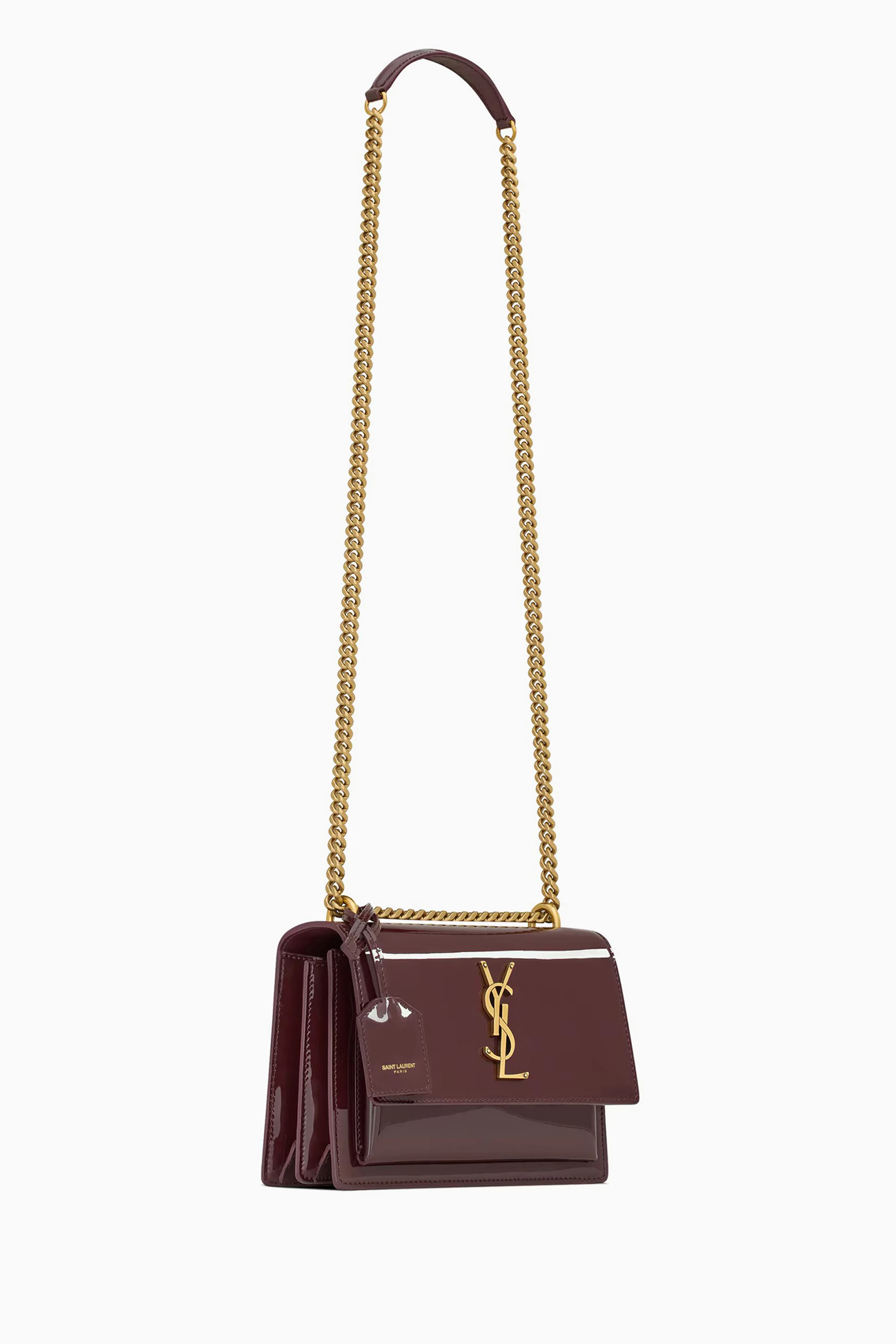 Buy SAINT LAURENT Red Small Sunset Shoulder Bag in Patent Leather For Women Online Ounass Saudi