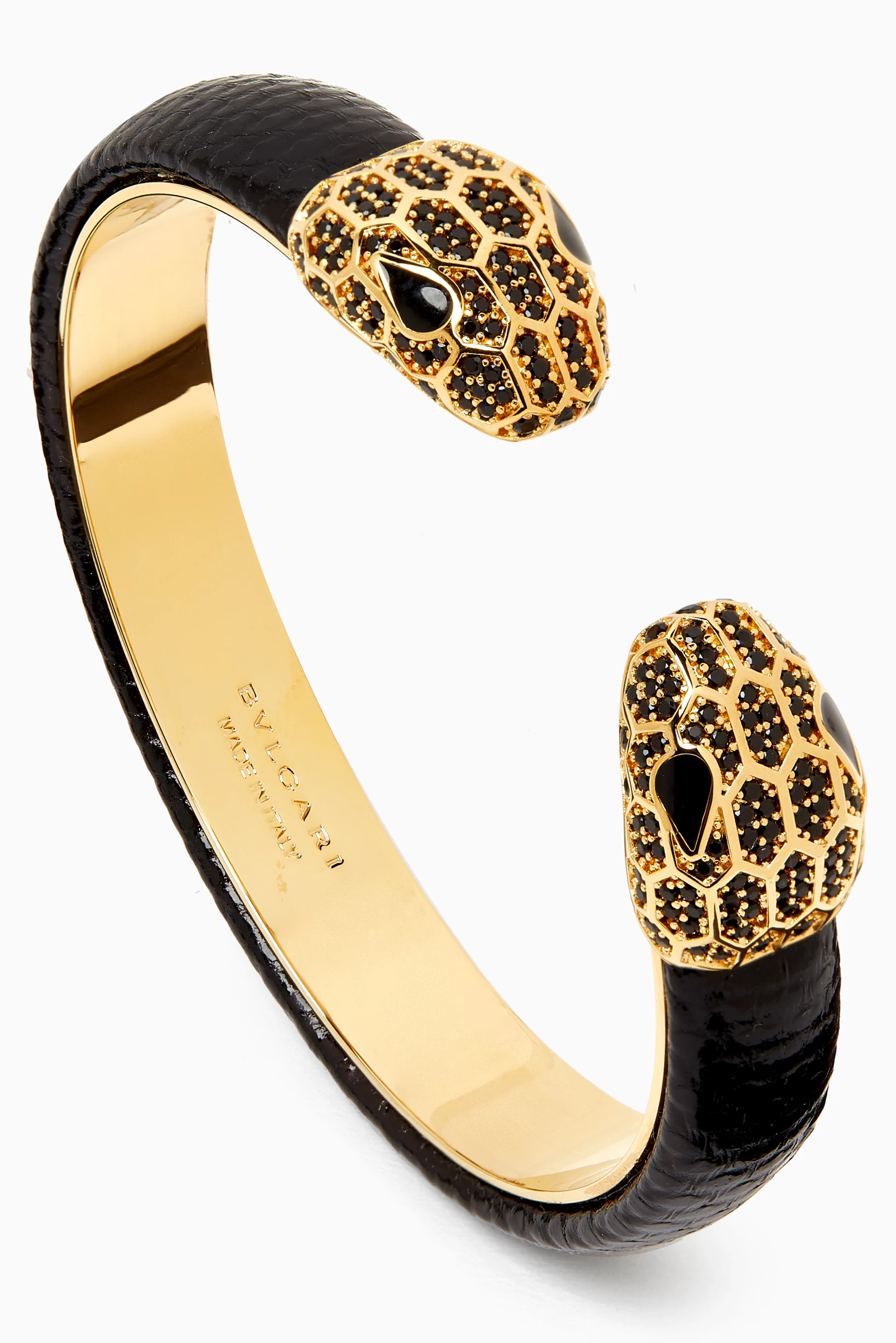 Buy BVLGARI Black Serpenti Forever Bracelet in Snakeskin Leather