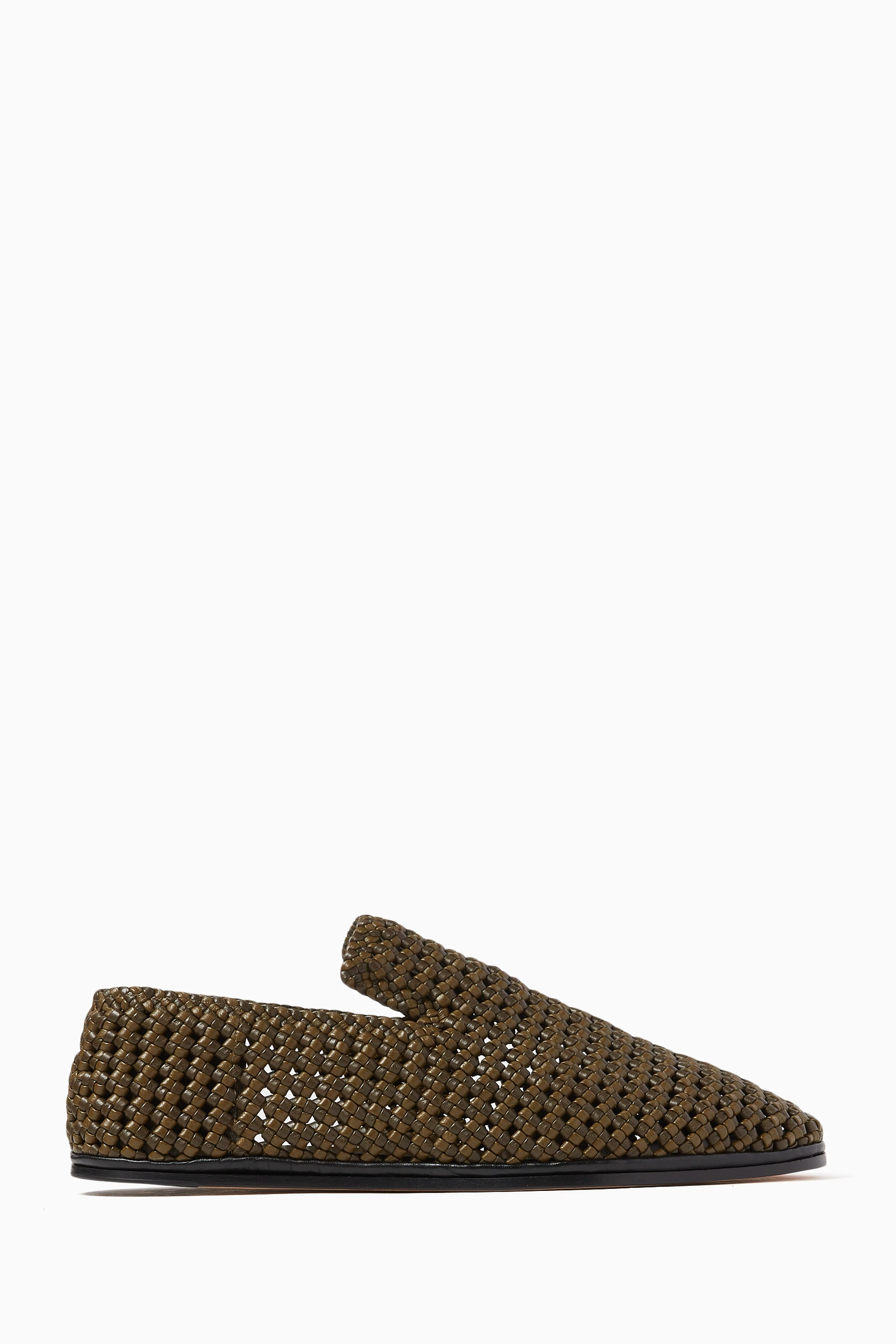 BOTTEGA VENETA SUNDAY FLAT SLIPPER GREENISH CROCODILE LEATHER OPEN TOE MEN\'S 42 Bottega Veneta Sunday slippers for Men - Brown in USA  main image 3