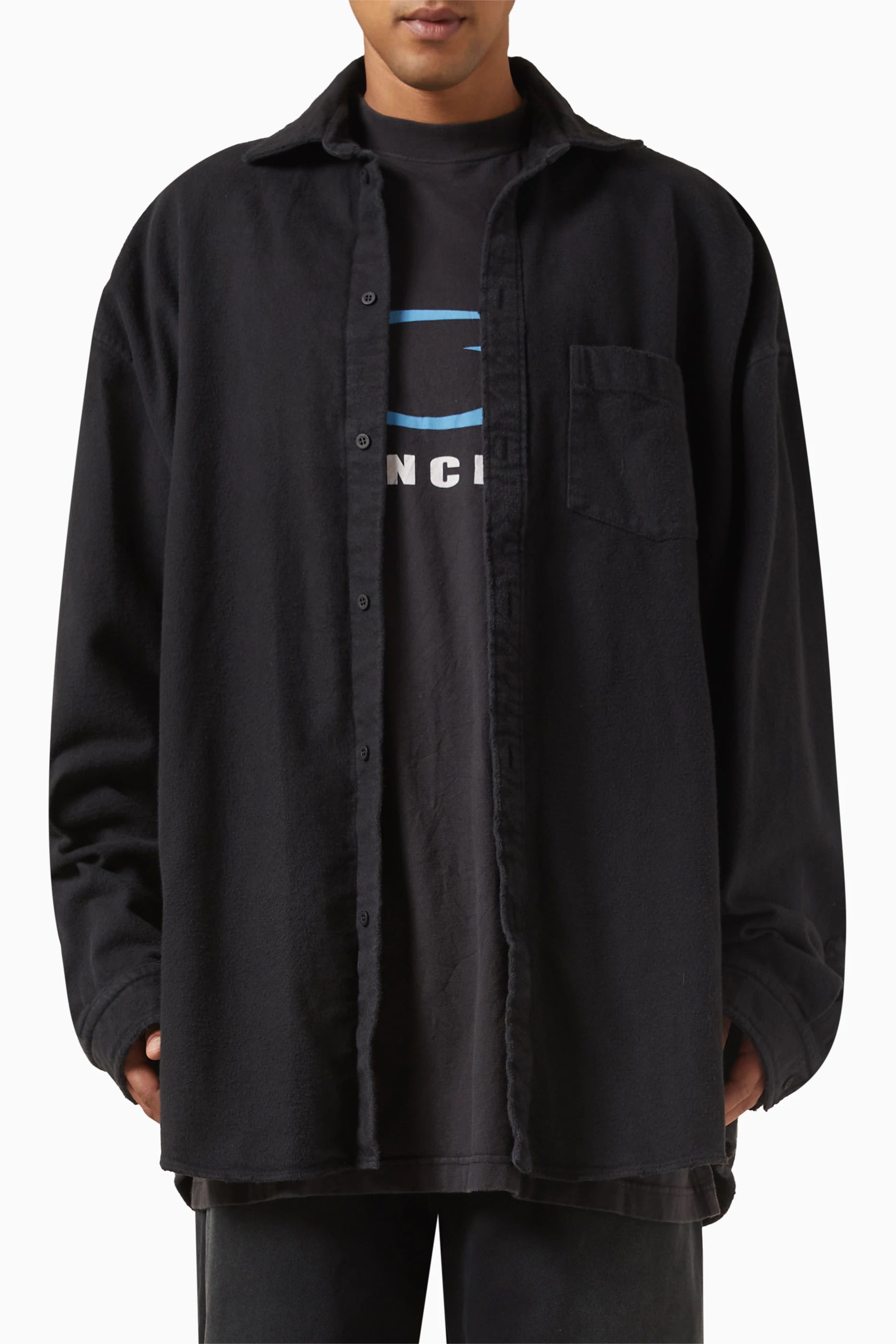 Buy Balenciaga Black Loop Sports Icon Layered Shirt For Men