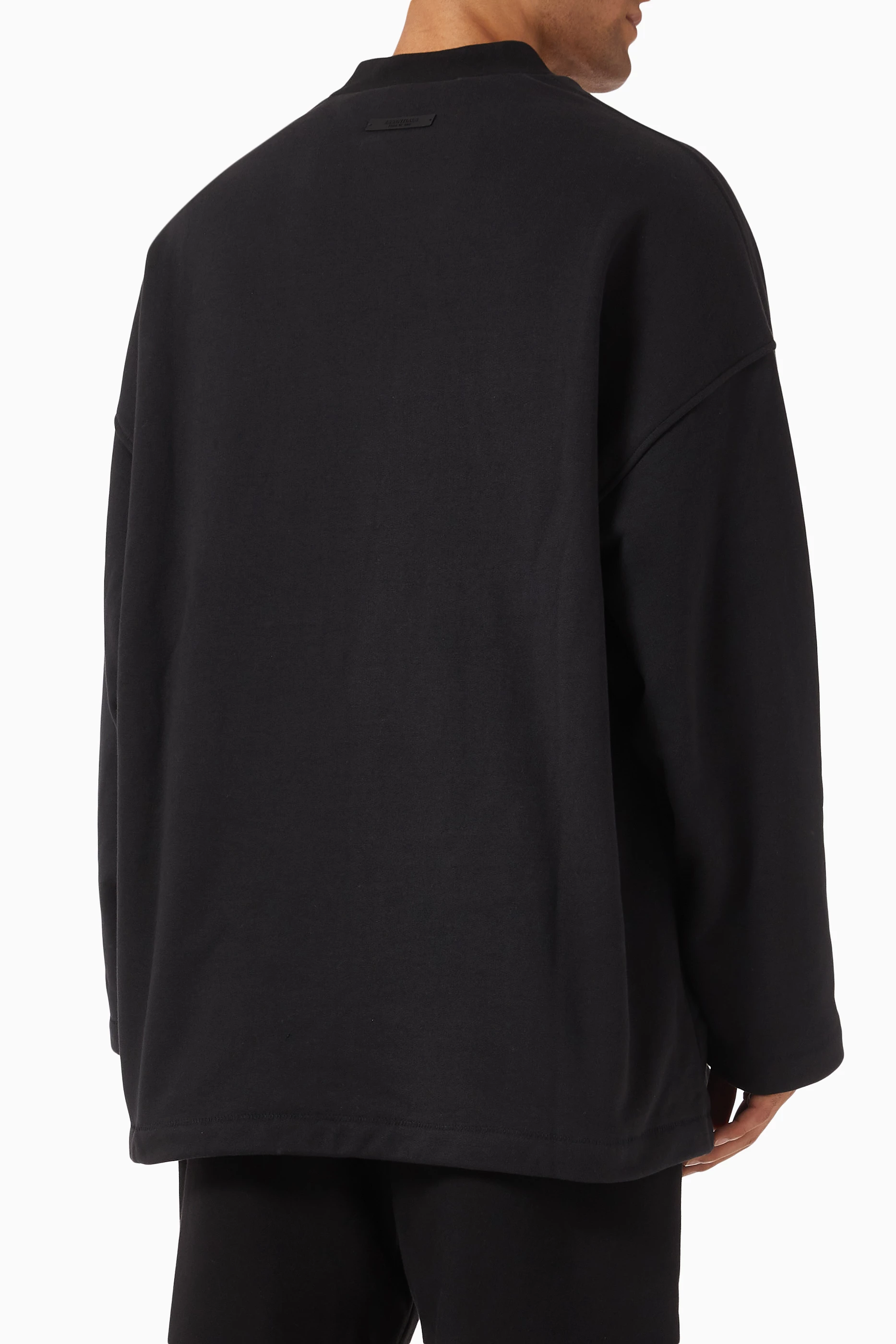 Buy Fear of God Essentials Black Hockey Oversized Jersey in Cotton