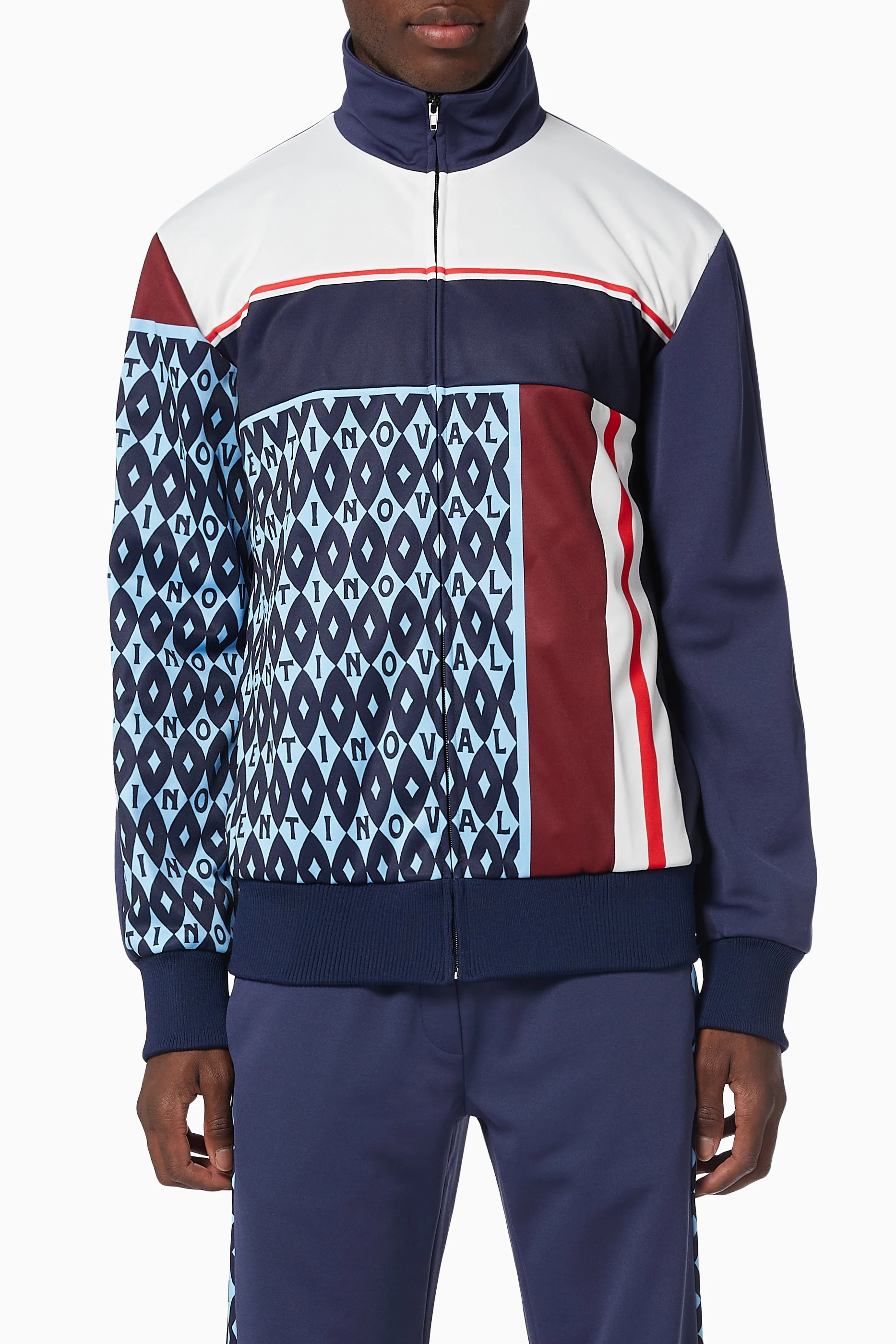 Buy Valentino Garavani Multicolour Archive Zipped Track Jacket For 