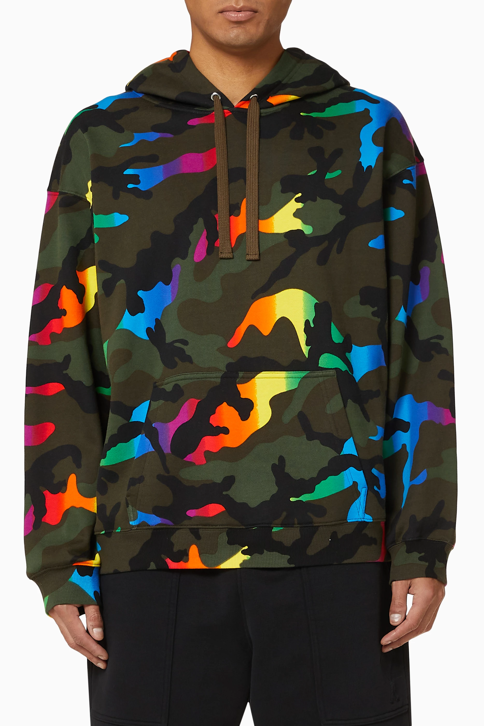 Buy Valentino Garavani Multicolour Camouflage Hoodie in Jersey For Men Online Ounass Saudi