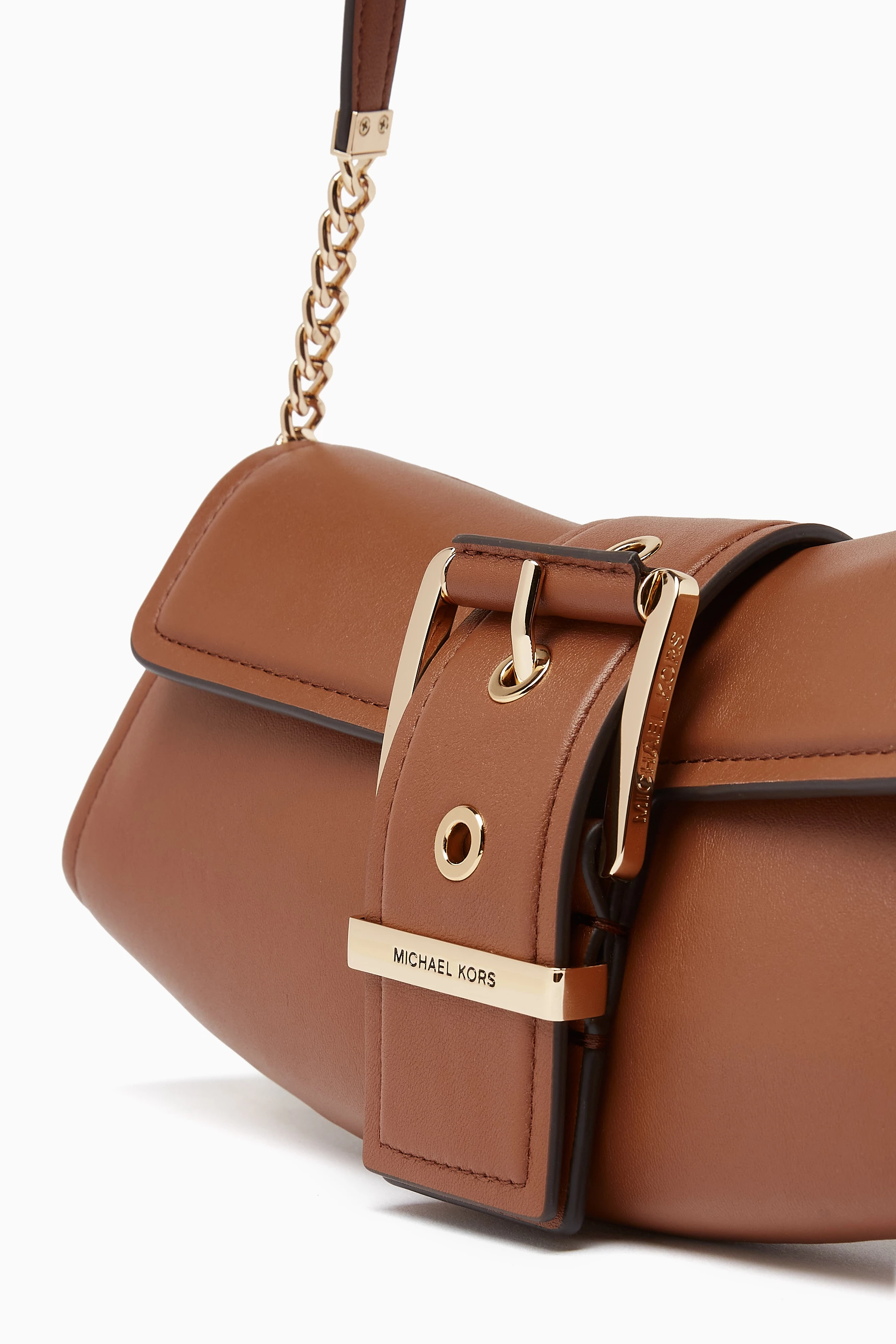 Buy Michael Kors Brown Small Colby Convertible Clutch in Leather For Women Online Ounass Saudi