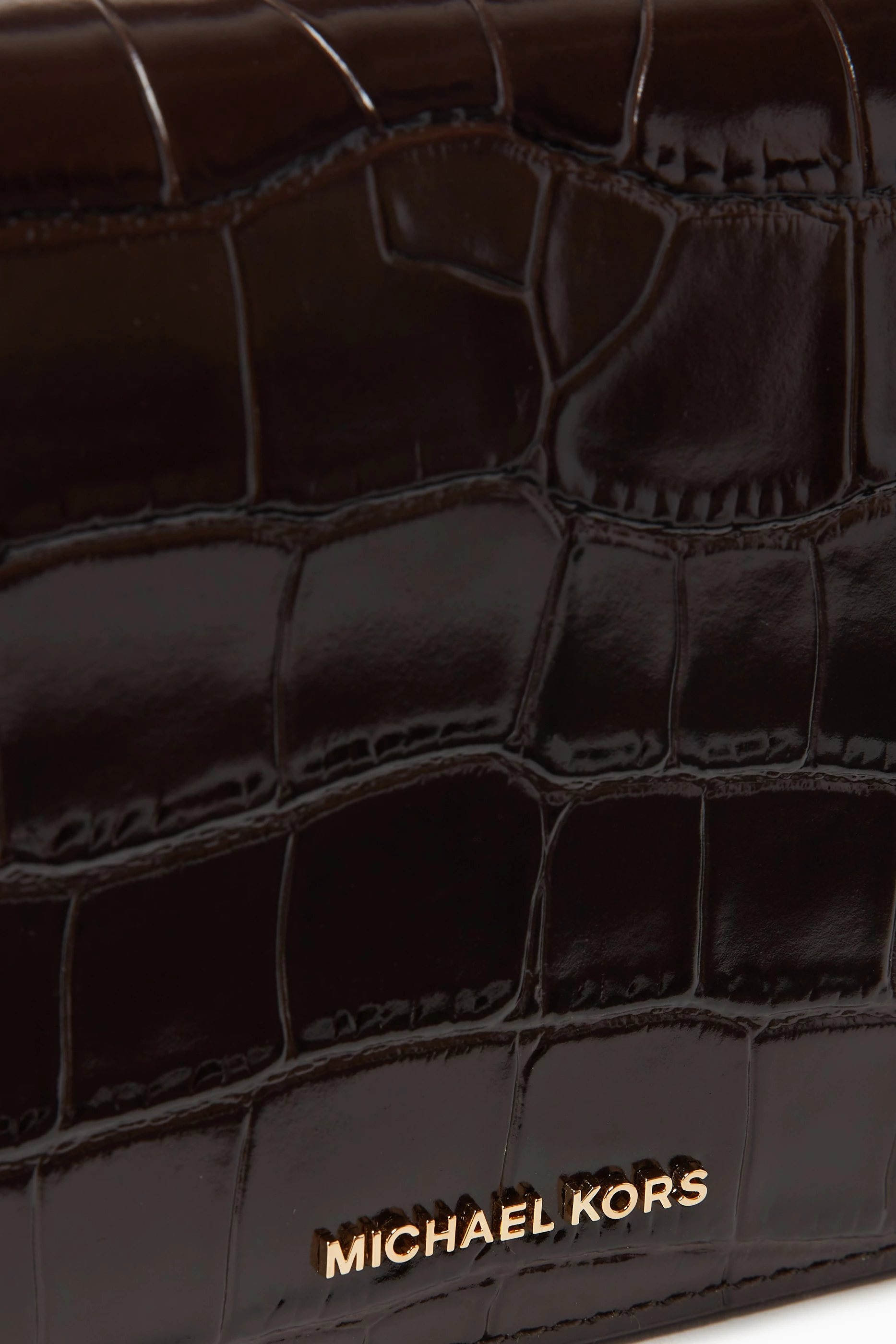 Buy Michael Kors Brown Medium Jet Set Crossbody Bag in Croc embossed Leather For Women Online Ounass Saudi