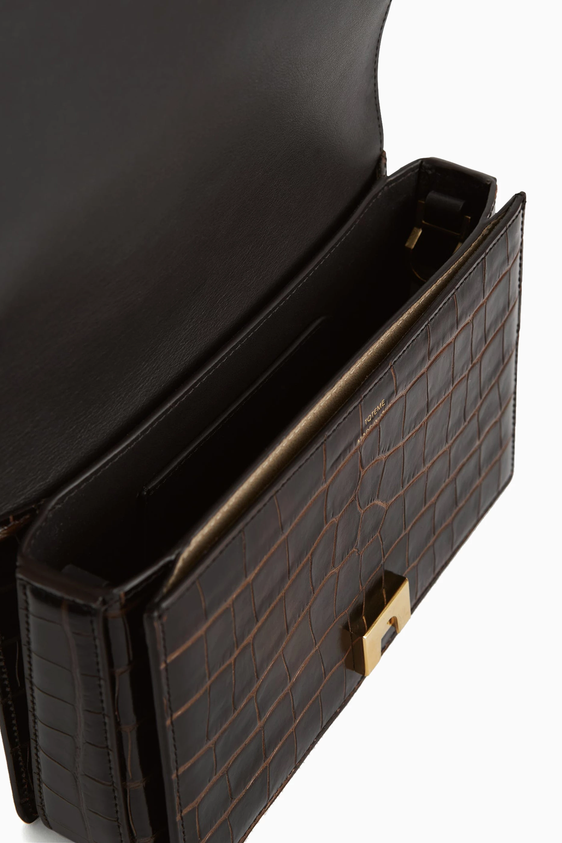 Mini flap bag brown croc discount