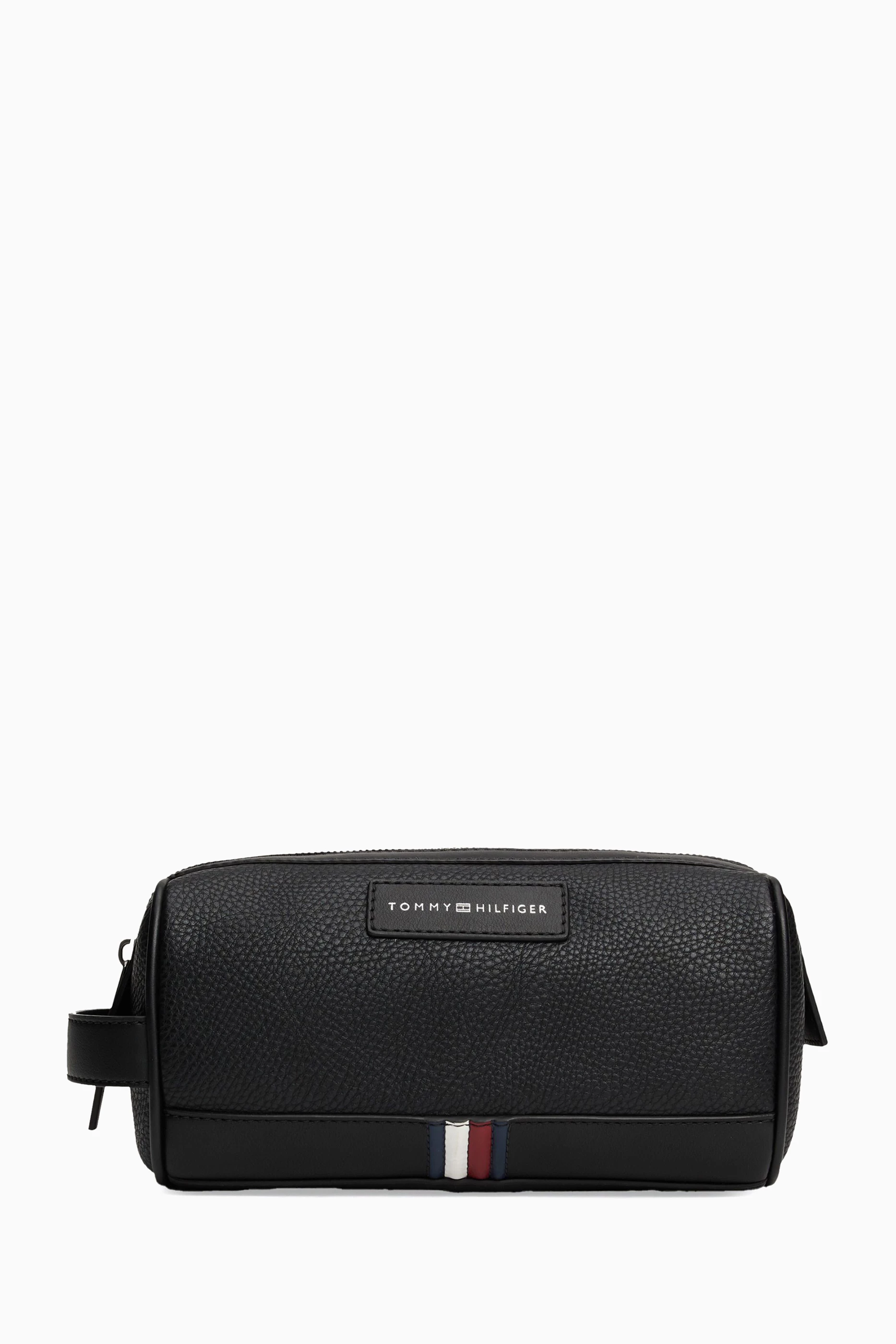 Buy Tommy Hilfiger Black TH Business Toiletry Bag in Faux Leather
