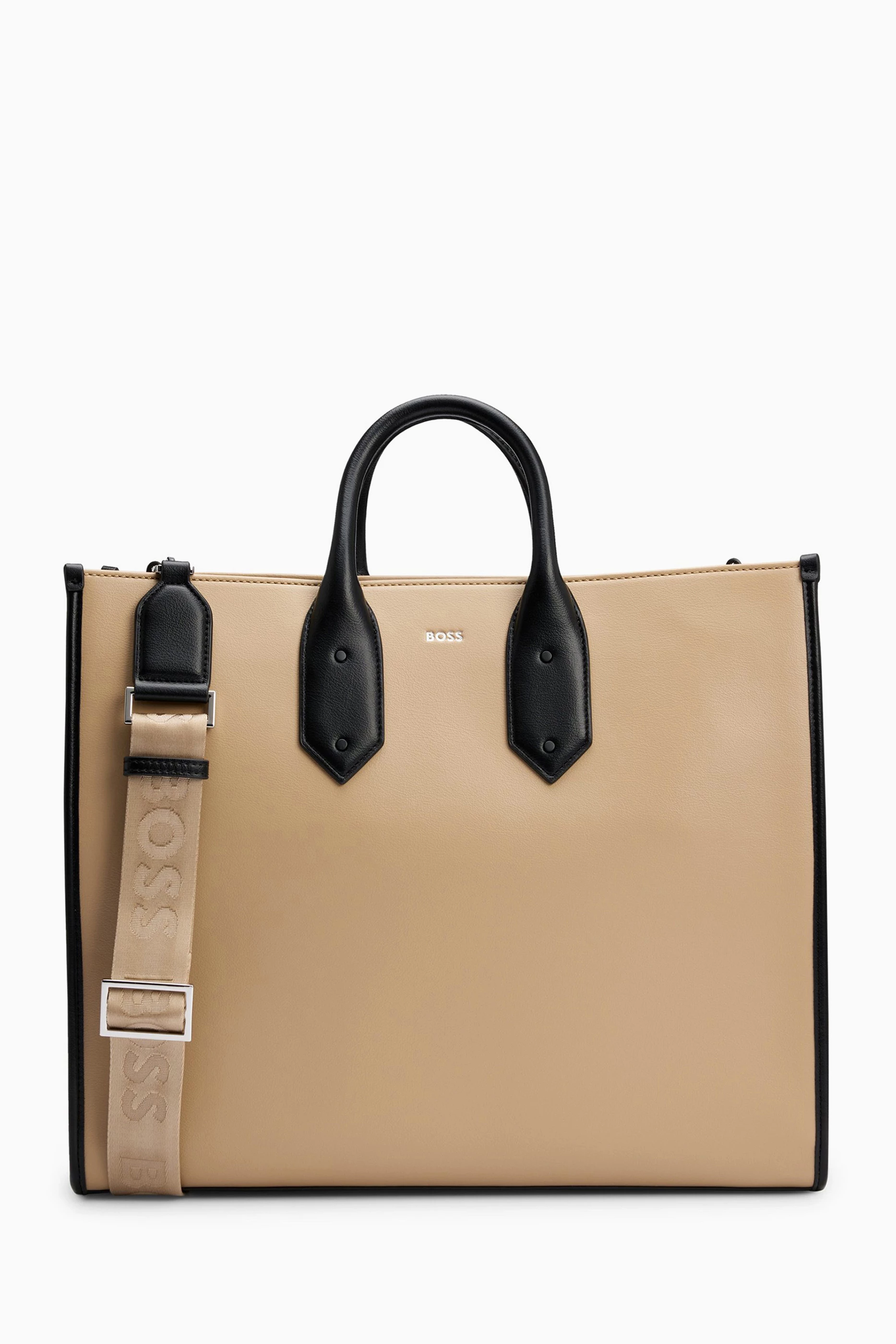 Buy BOSS Neutral Sandy Tote Bag in Faux Leather For Women