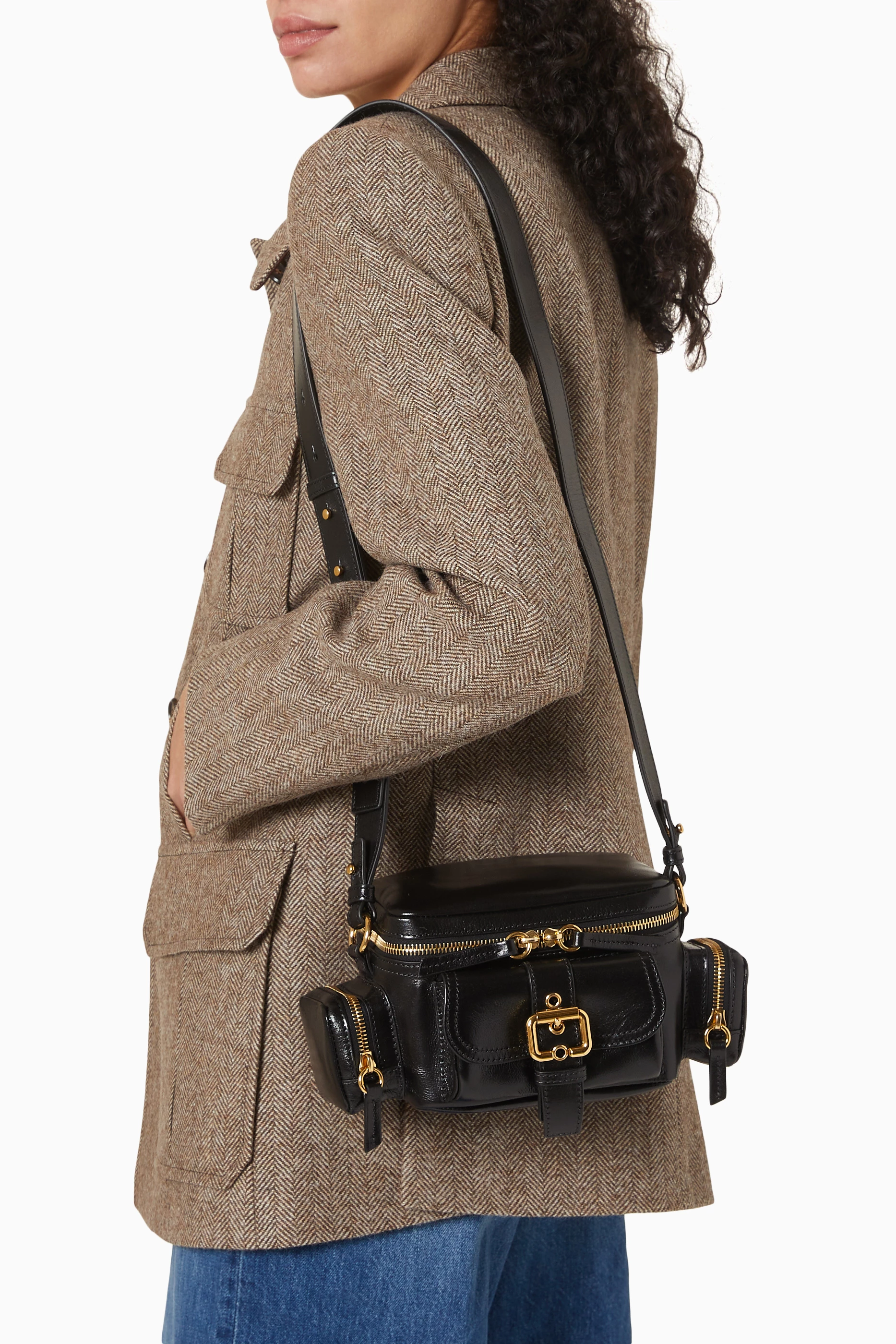 【優雅に♪】Chloe Black Leather Camera Bag Crossbody Bag Buy Chloé Black Small Camera Bag in Leather For Women Online