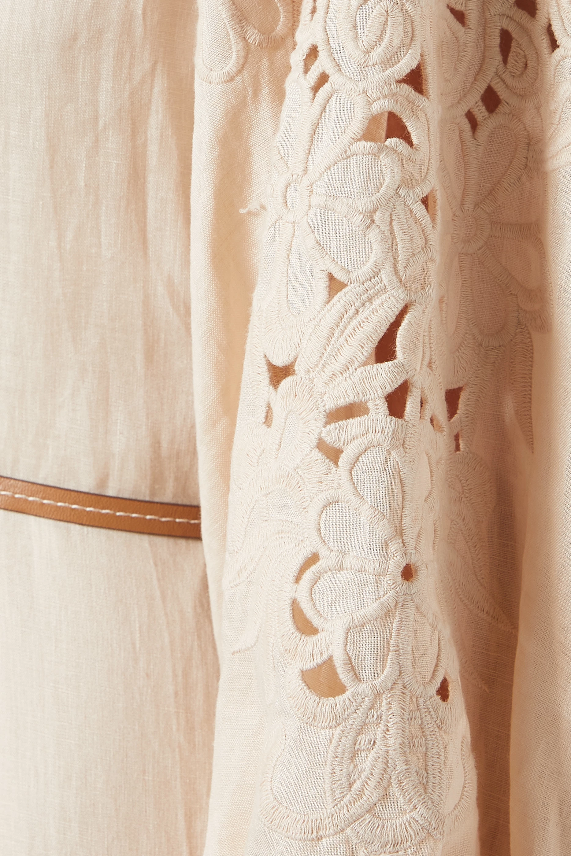 Buy Zimmermann Neutral Wylie Embroidered Billow Midi Dress in Linen For  Women Online | Ounass Saudi