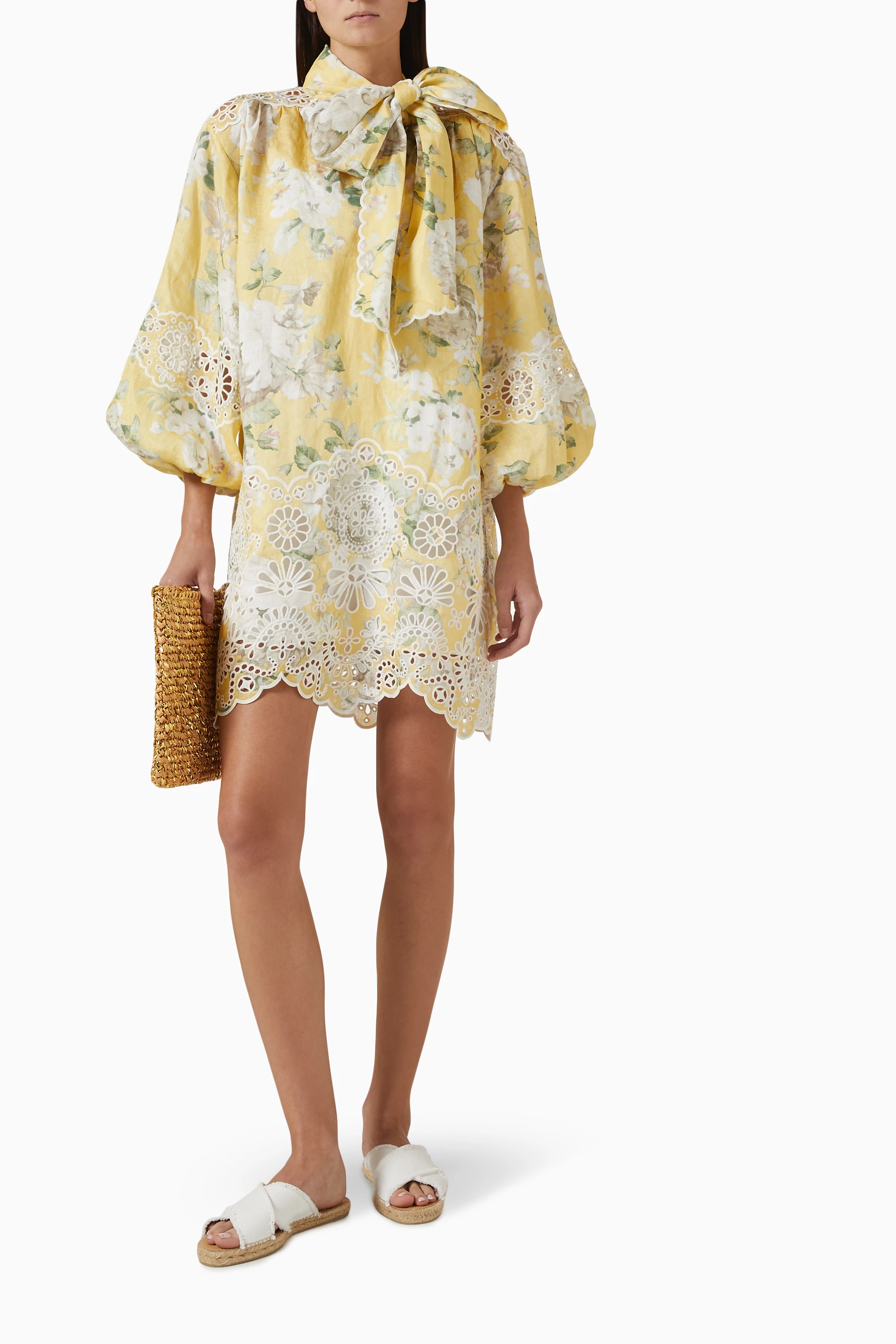 VIP【関税送料無料】希少 ZIMMERMANN ACACIA LINEN MINI DRESS Zimmermann Acacia Printed Linen Mini Shirt Dress