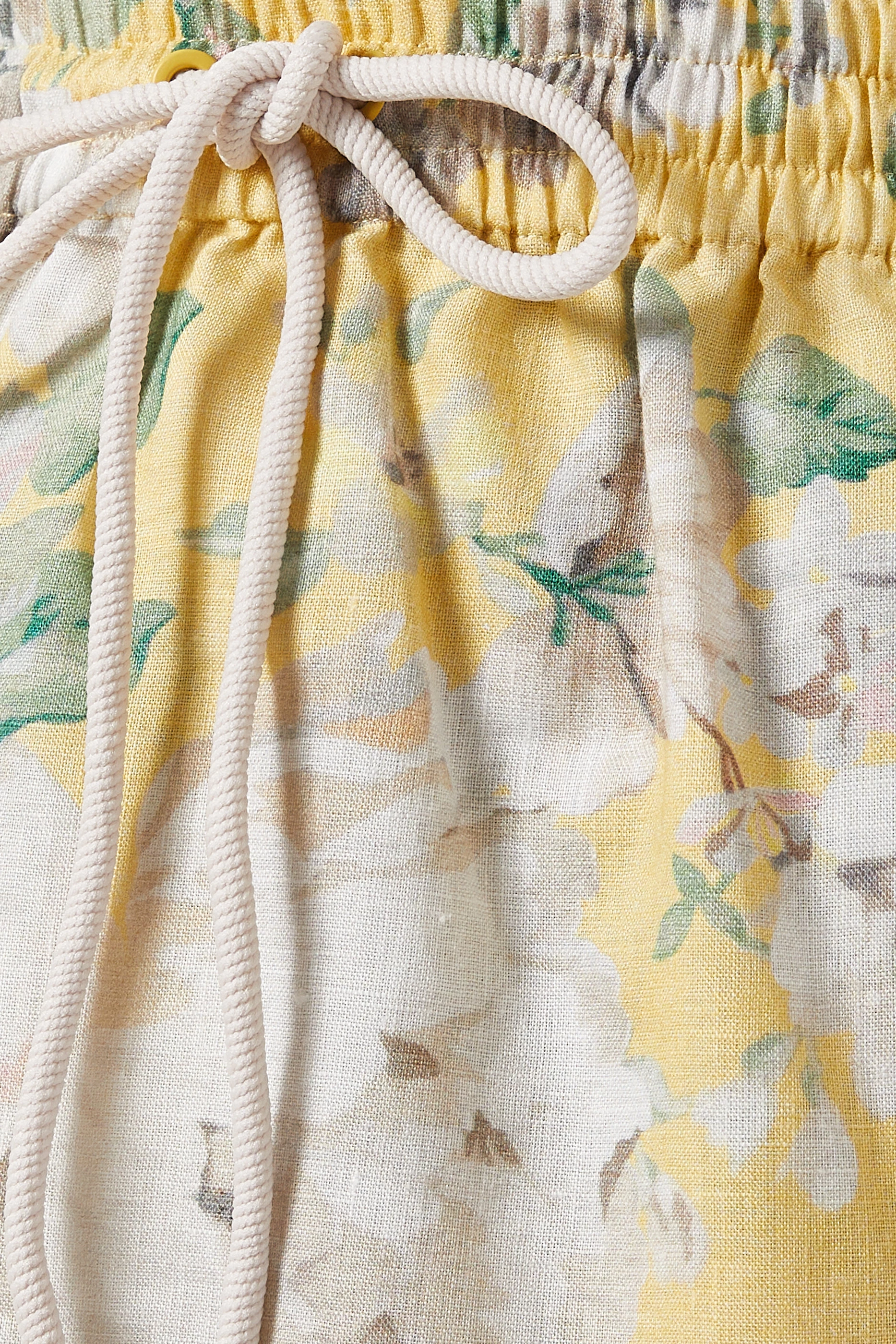 Buy Zimmermann Yellow Acacia Scallop Midi Skirt in Linen For