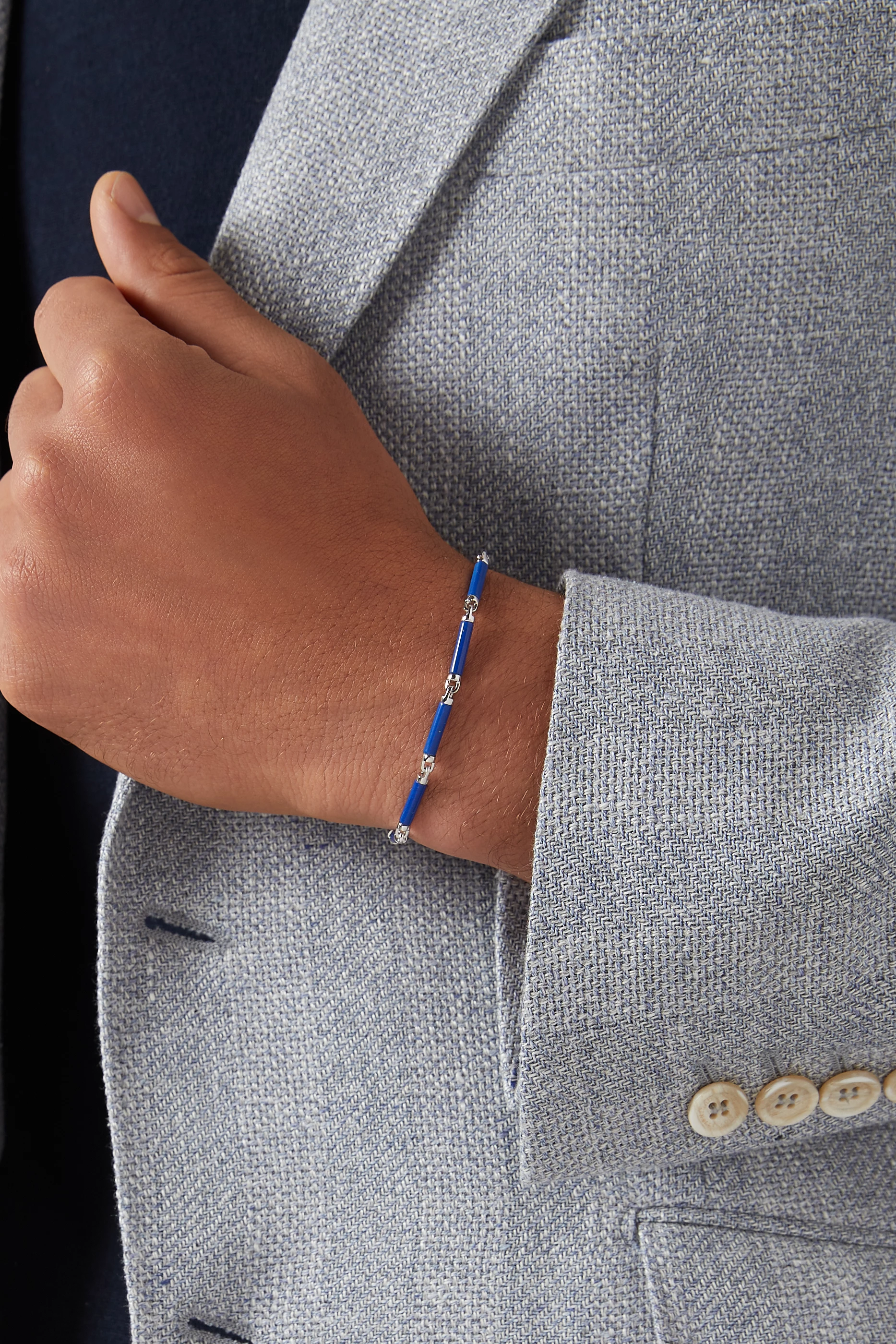 送料関税込【Miansai】Akio ラピス ブレスレット シルバー Akio Bead Bracelet Sterling Silver Sustainable Lapis Men's