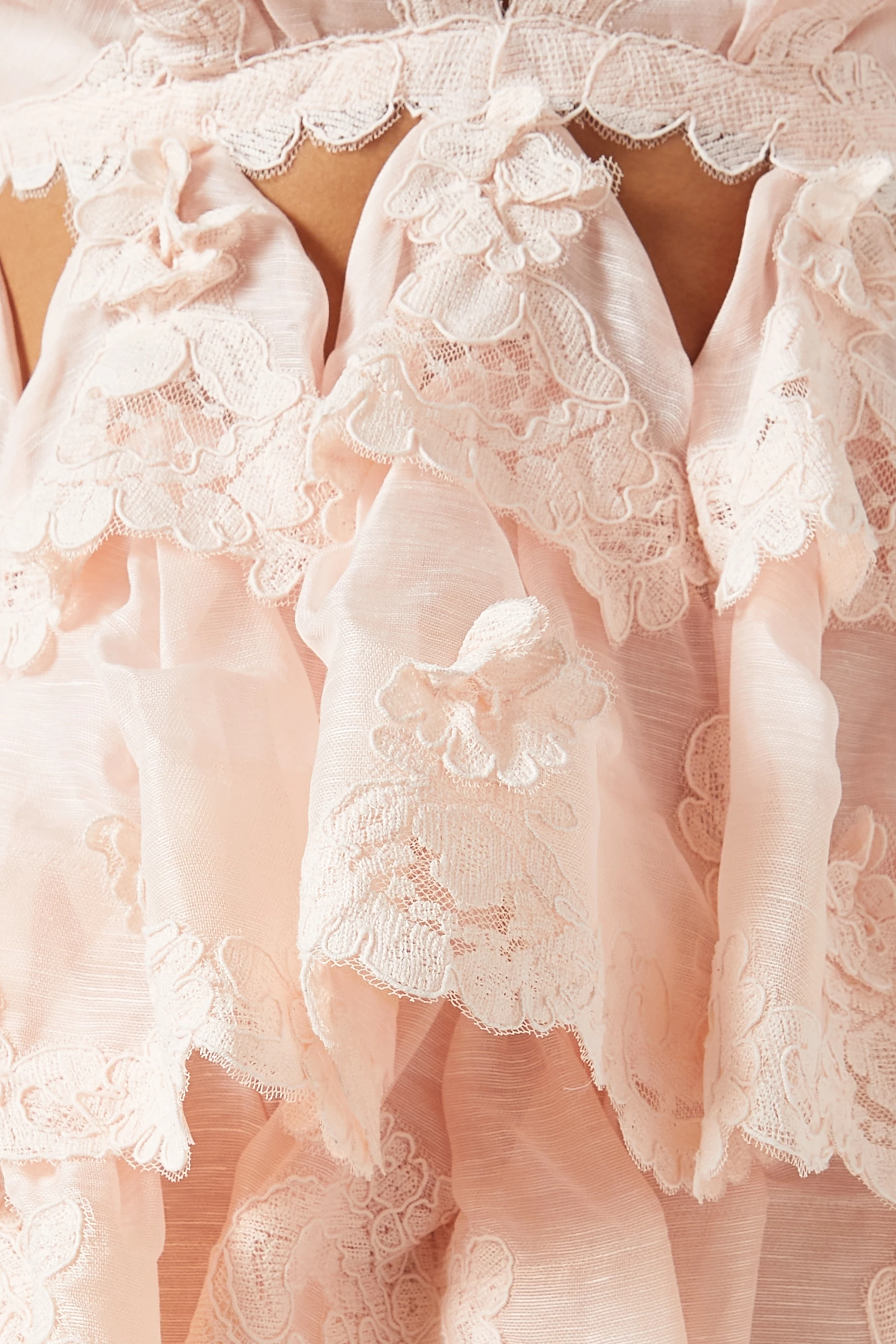 Buy Zimmermann Pink Crush Tiered Maxi Dress in Lace For