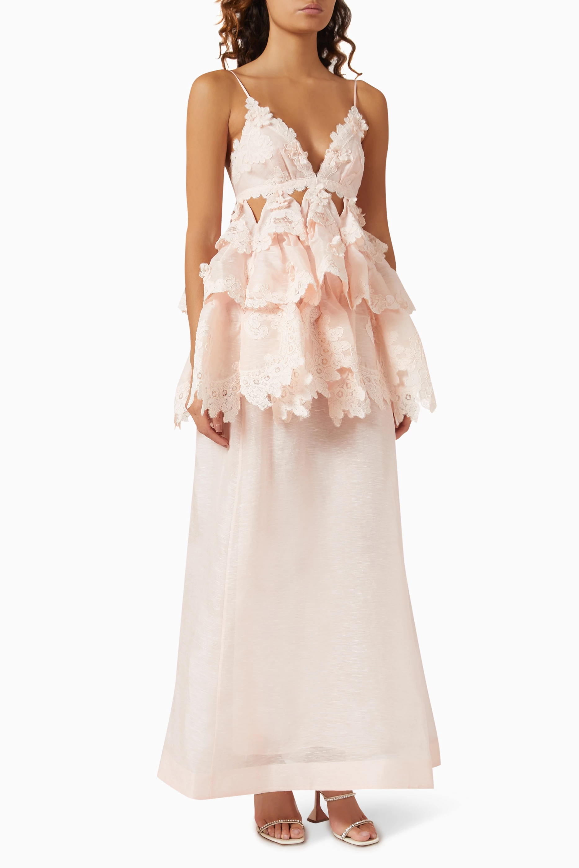 Buy Zimmermann Pink Crush Tiered Maxi Dress in Lace For Women Online |  Ounass Saudi