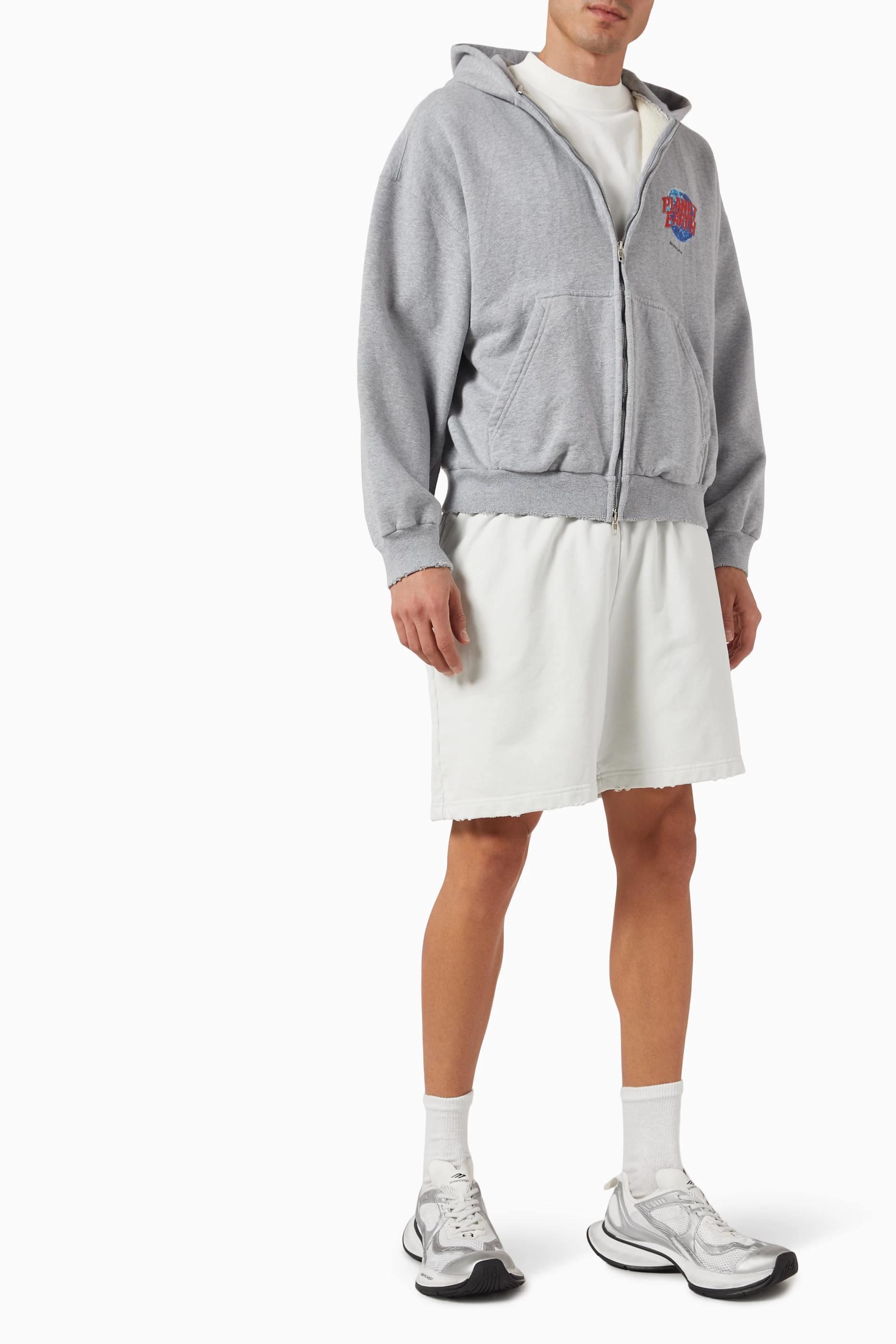 【BALENCIAGA】Planet Earth ジップアップ Hoodie パーカー Balenciaga Planet Earth Zip-Up Hoodie Regular Fit | Saks