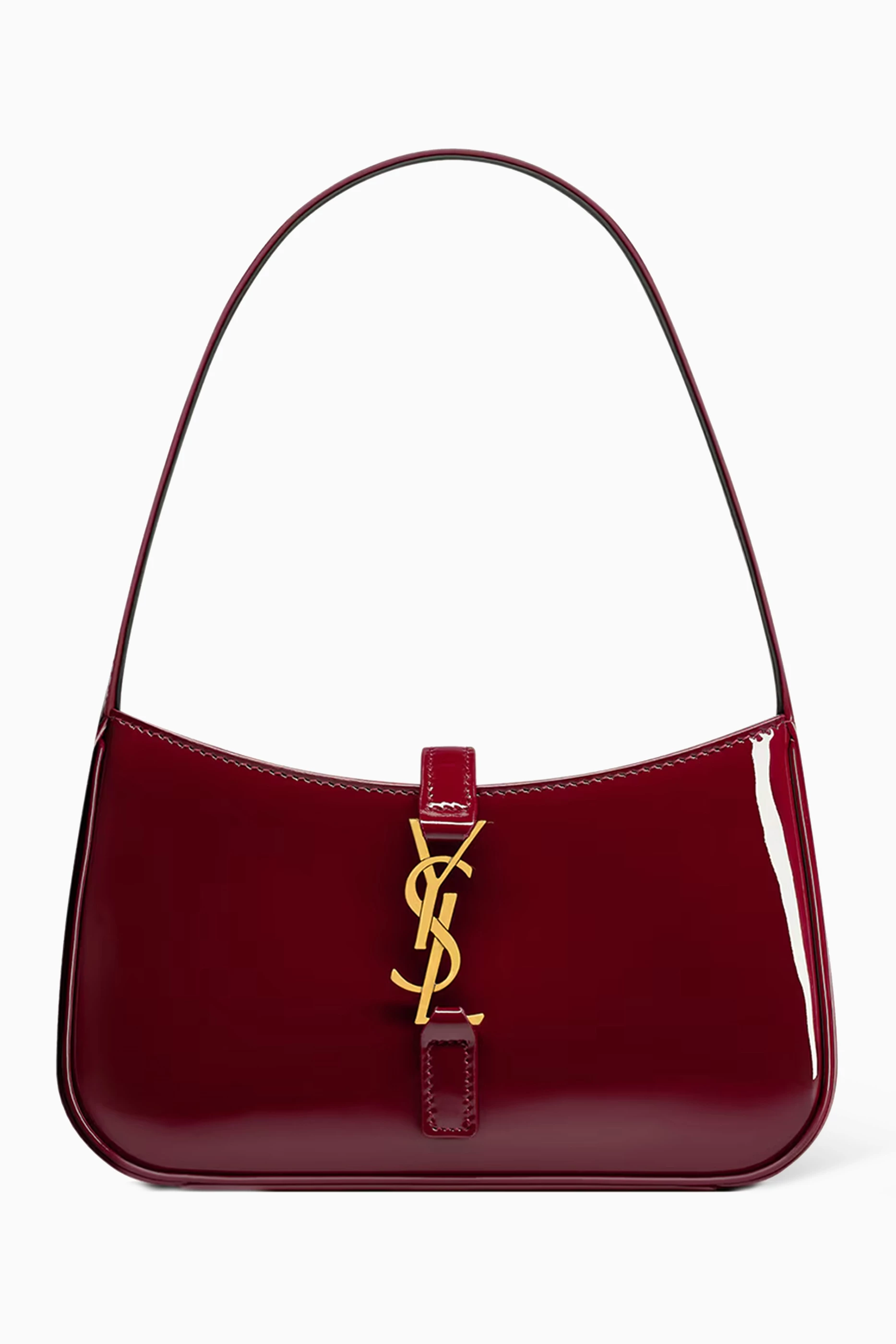 Buy SAINT LAURENT Red Mini Le 5 A 7 Hobo Bag in Patent