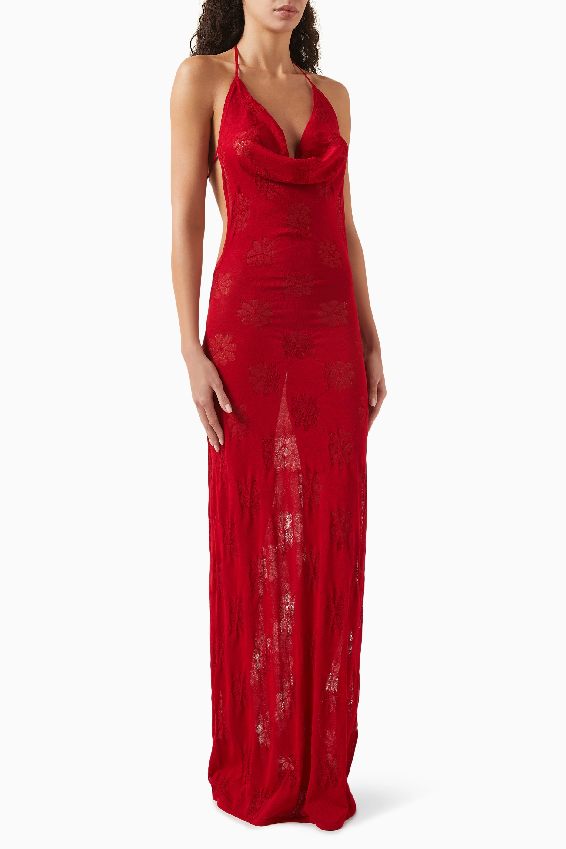 Buy Asta Resort Red Klara Open-back Maxi Dress For Women