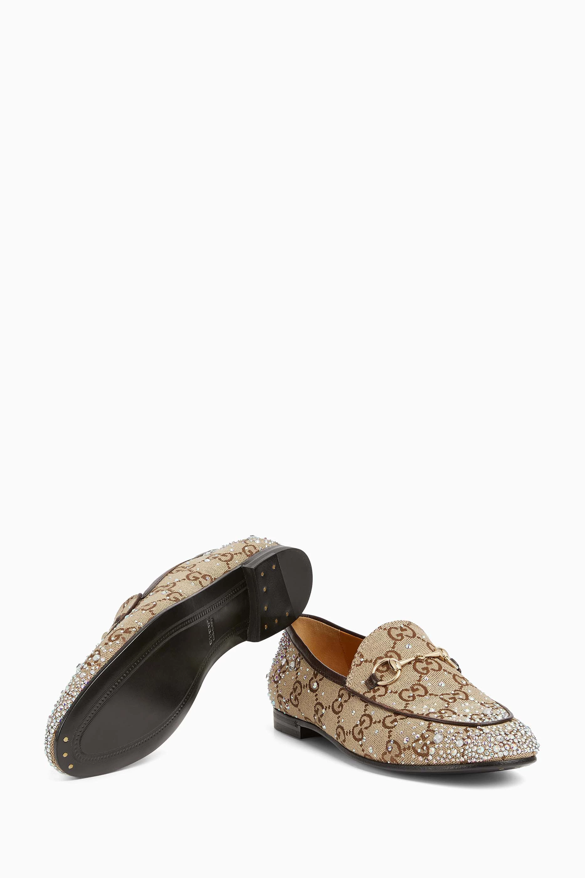 Gucci jordaan gg canvas loafer deals