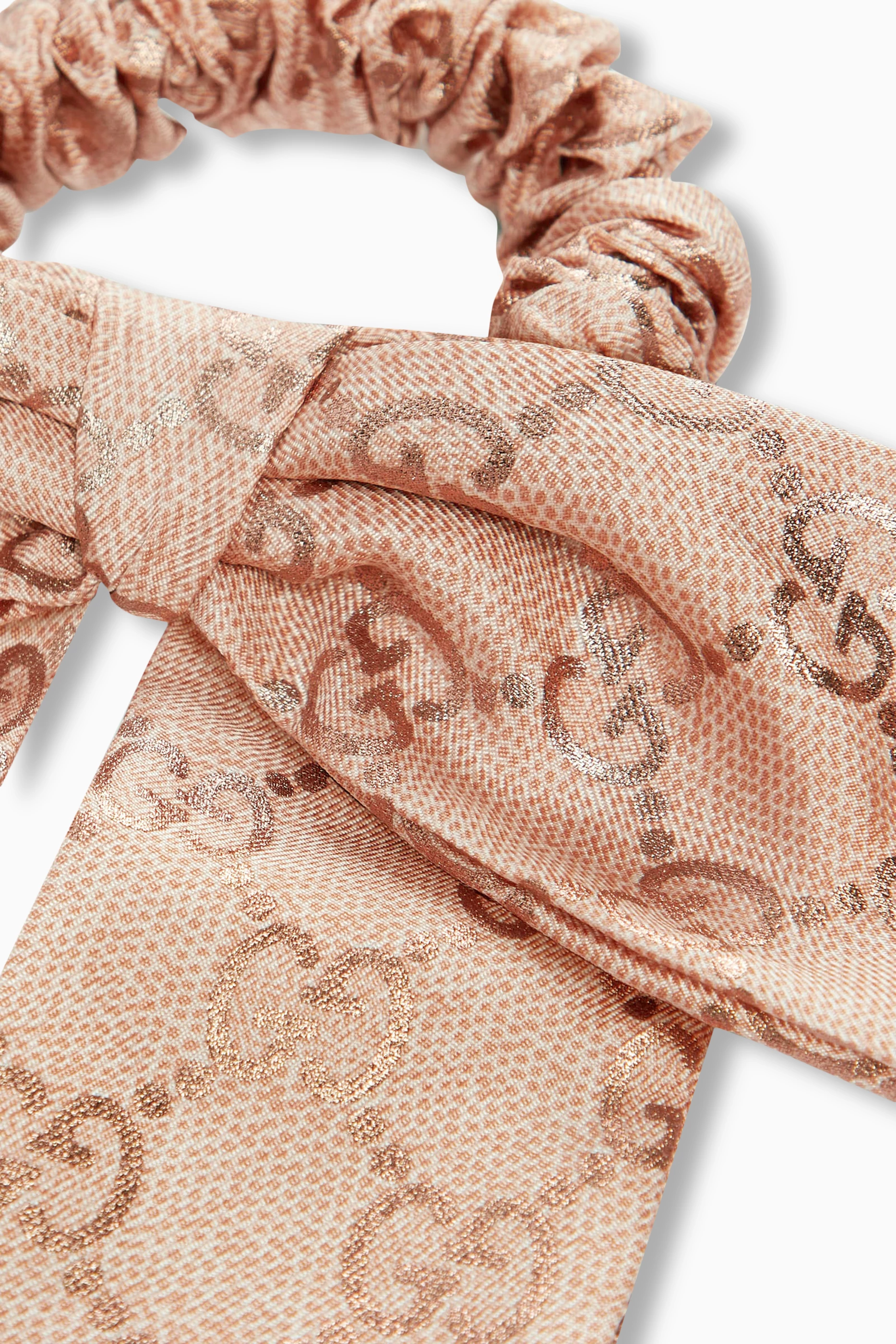 Gucci 100% Silk Pink Scrunchie w/ Bow display picture 1