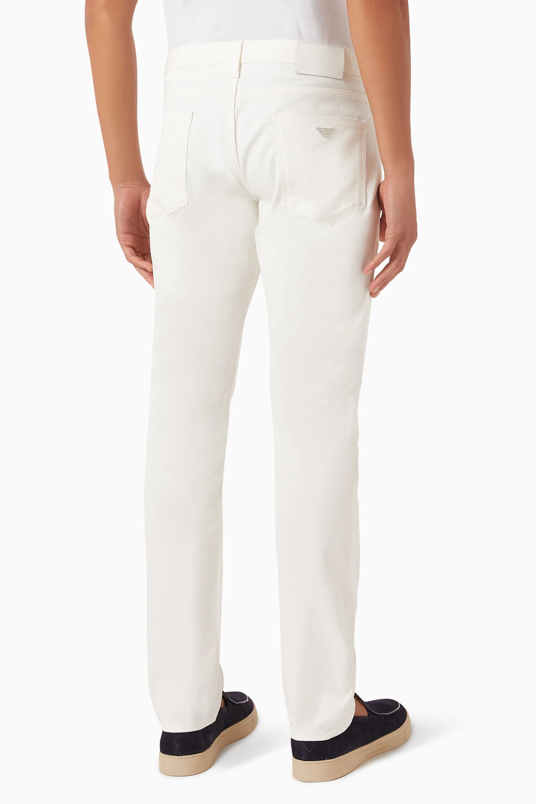 Buy Emporio Armani White J06 Slim-fit Jeans For Men Online