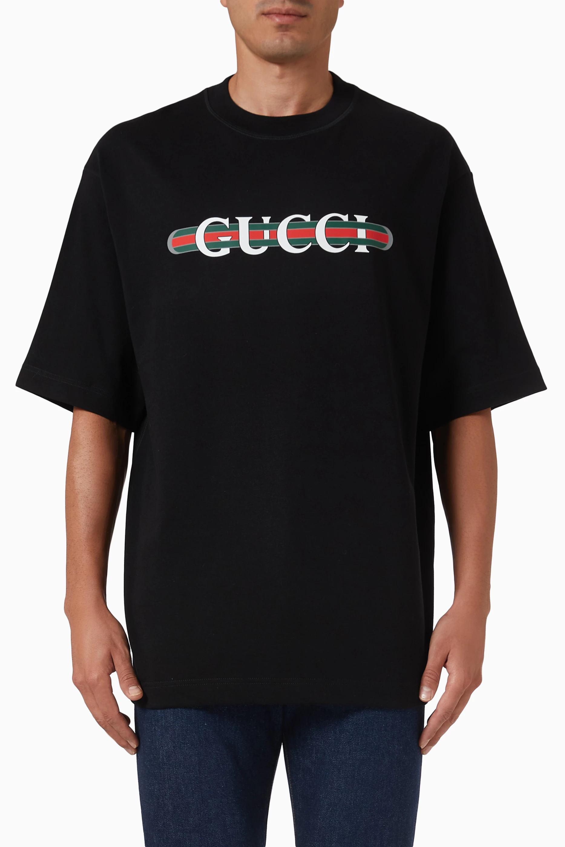 Buy Gucci Black Logo T-shirt in Cotton-jersey For Men Online