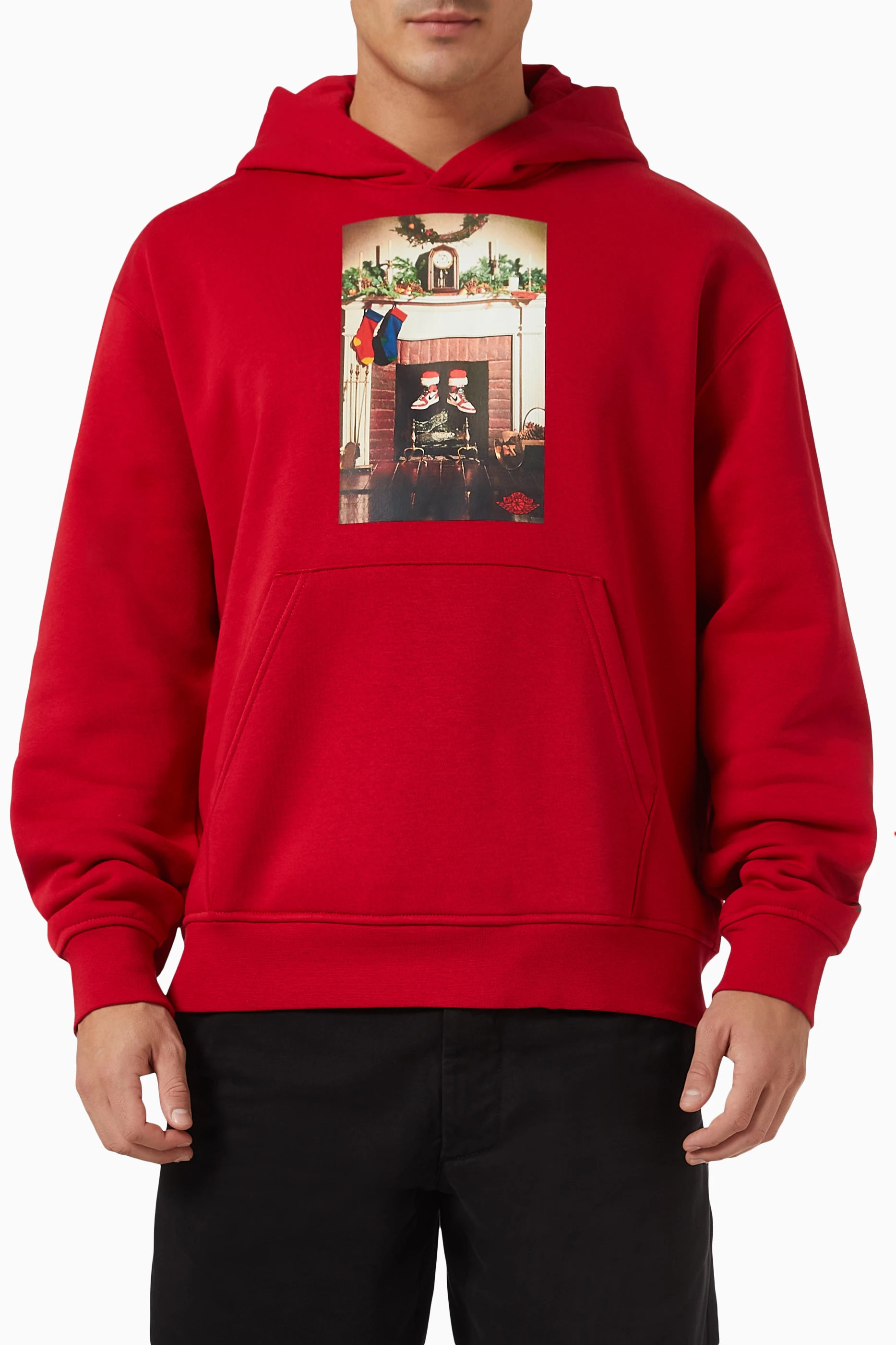 Buy Jordan Red Jumpman Chimney Hoodie in Fleece For Men Online Ounass Saudi