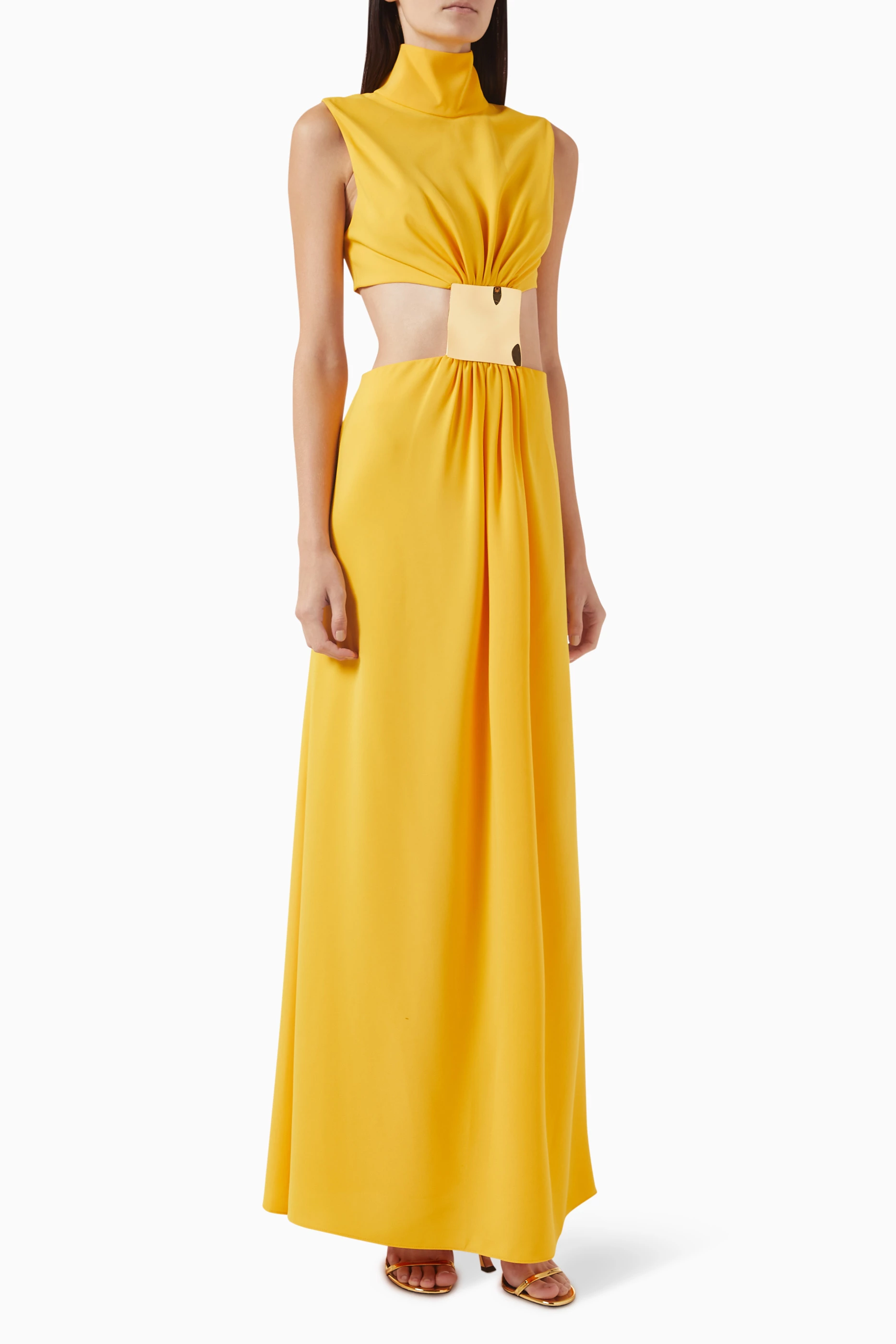 Buy Alexis Gold Prague Cut-out Maxi Dress in Crepe For Women Online |  Ounass Saudi
