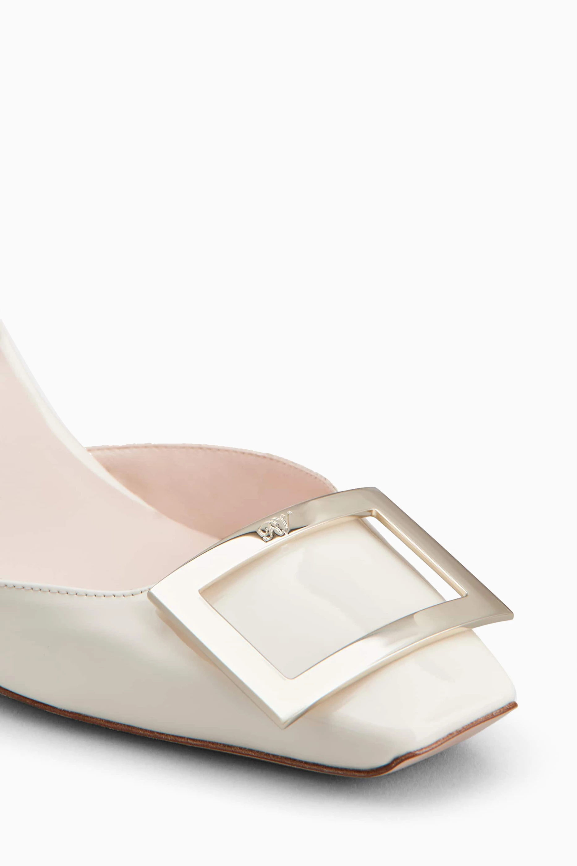 Buy Roger Vivier Neutral Trompette 70 Slingback Pumps in Patent