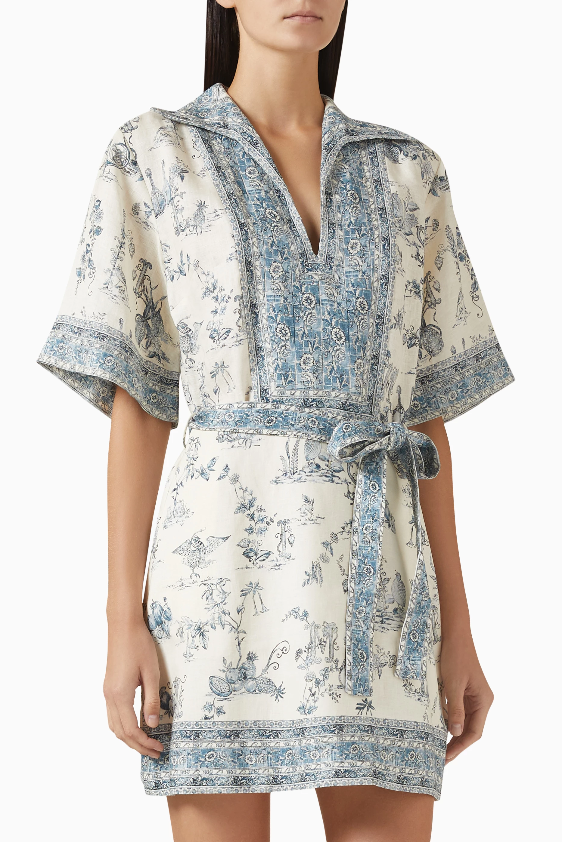 alemais casa mini dress Buy ALEMAIS Neutral Casa Belted Mini Dress in Linen For Women Online