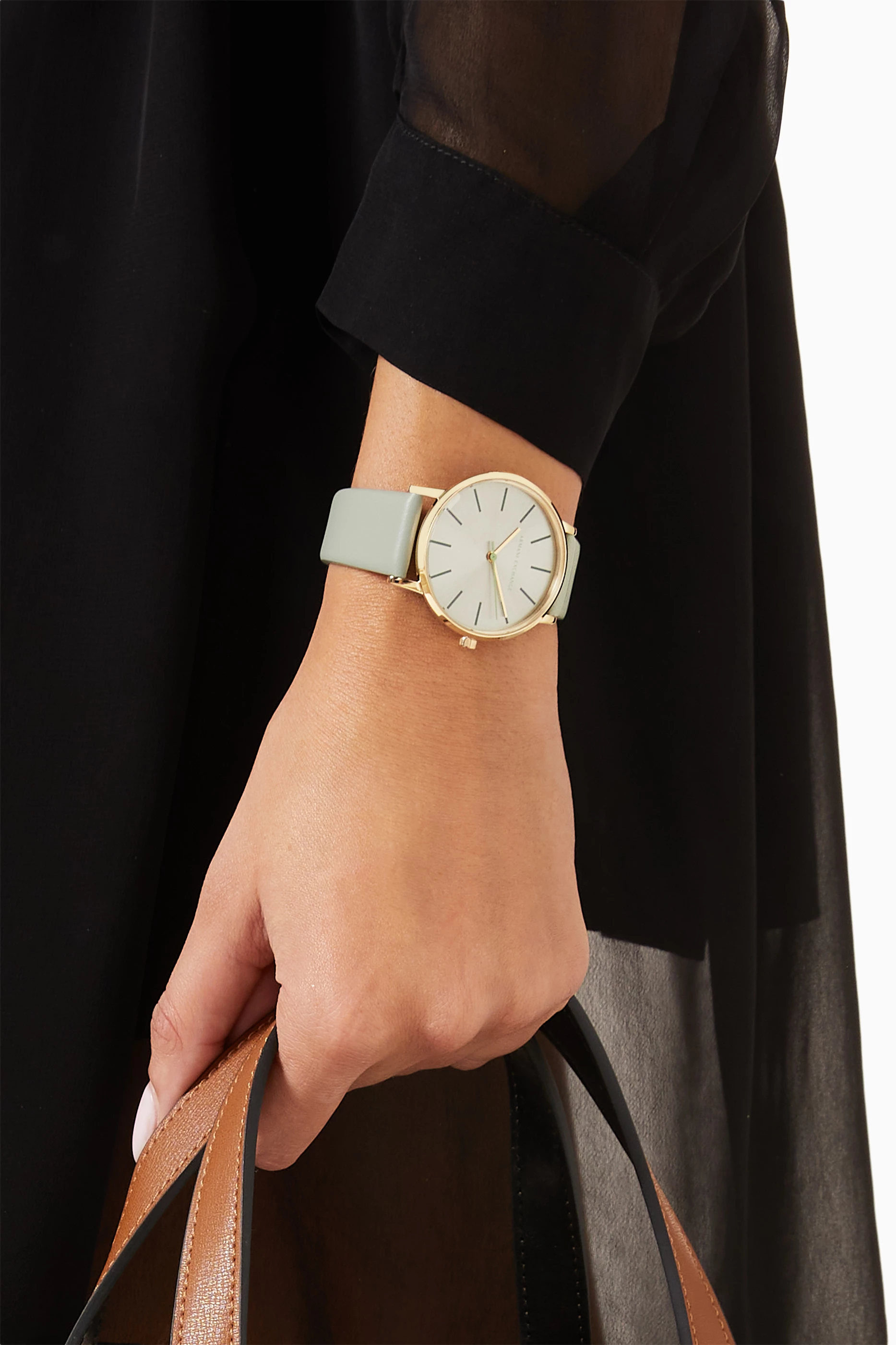 Buy Armani Exchange Grey Lola Quartz Watch, 36mm For Women Online