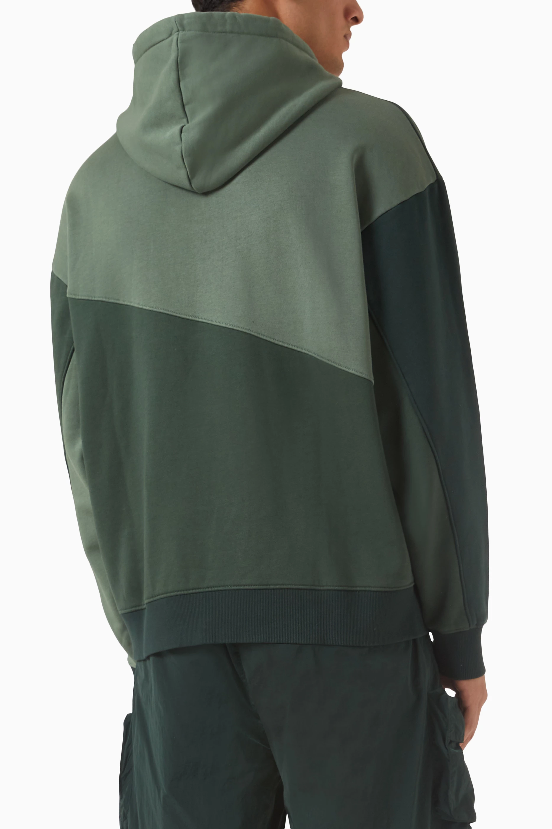 Buy Kith Green Colour-blocked Madison Hoodie in Cotton