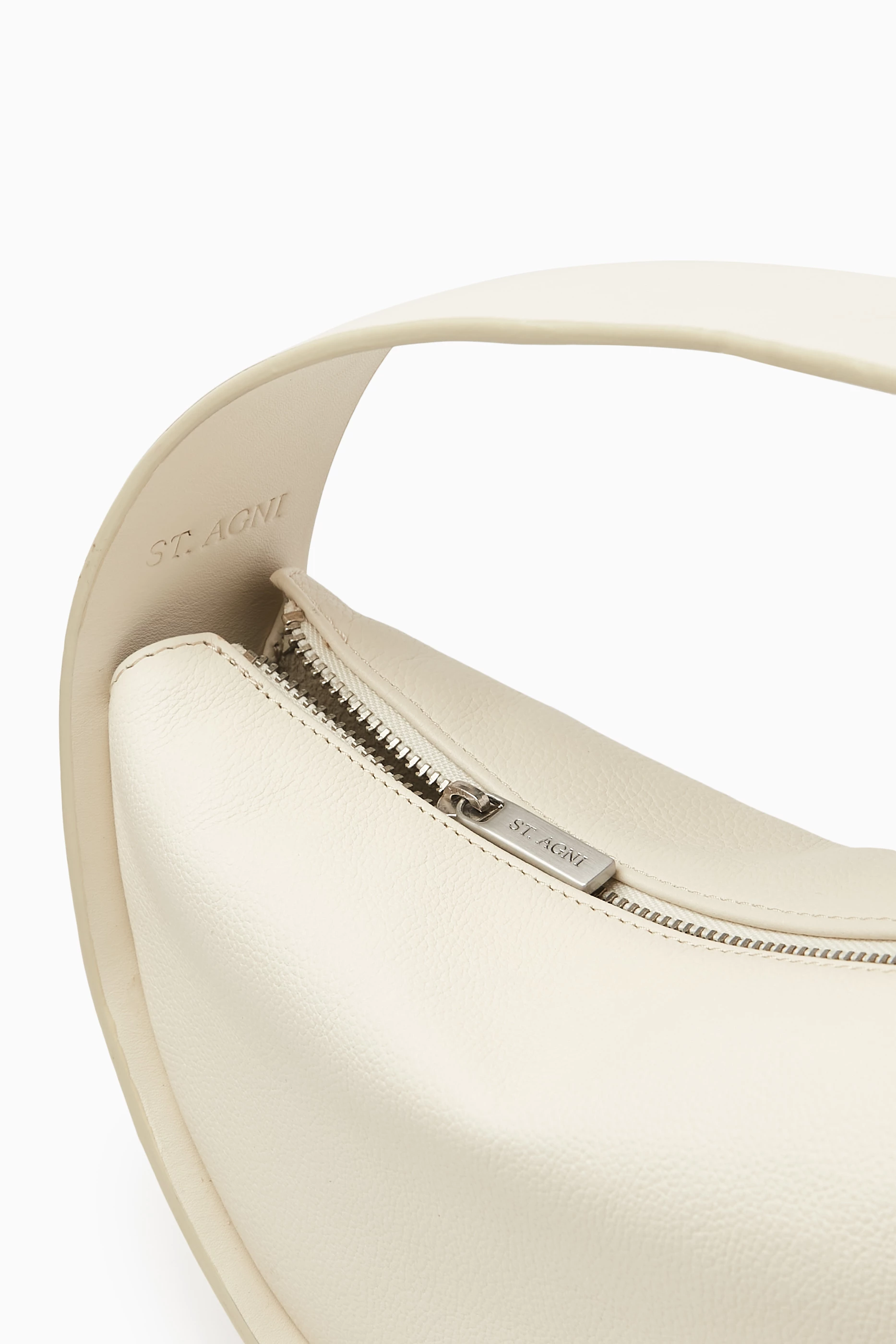 Buy St Agni White Petit Arc Shoulder Bag in Leather For Women