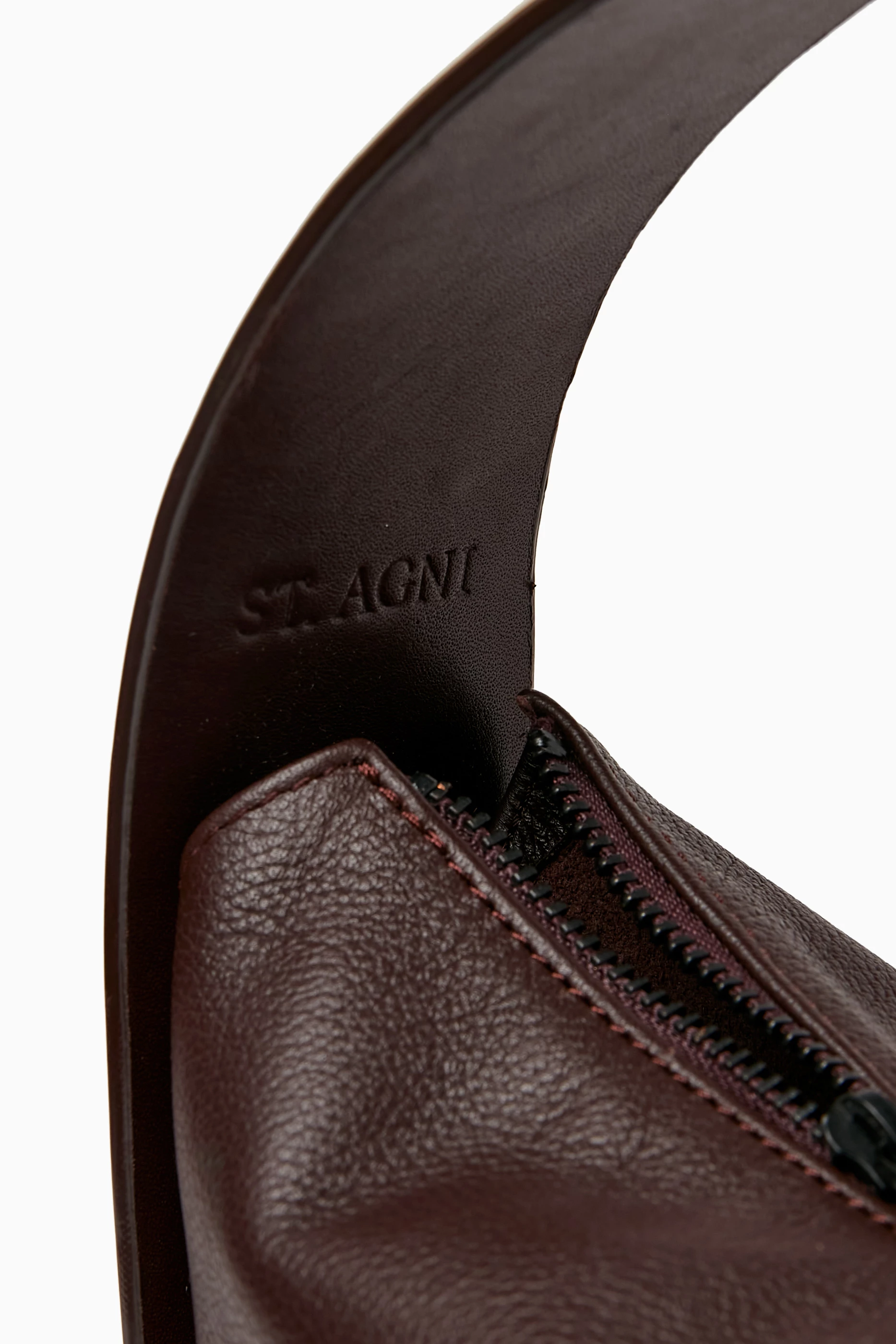 Buy St Agni Brown Petit Arc Shoulder Bag in Leather For
