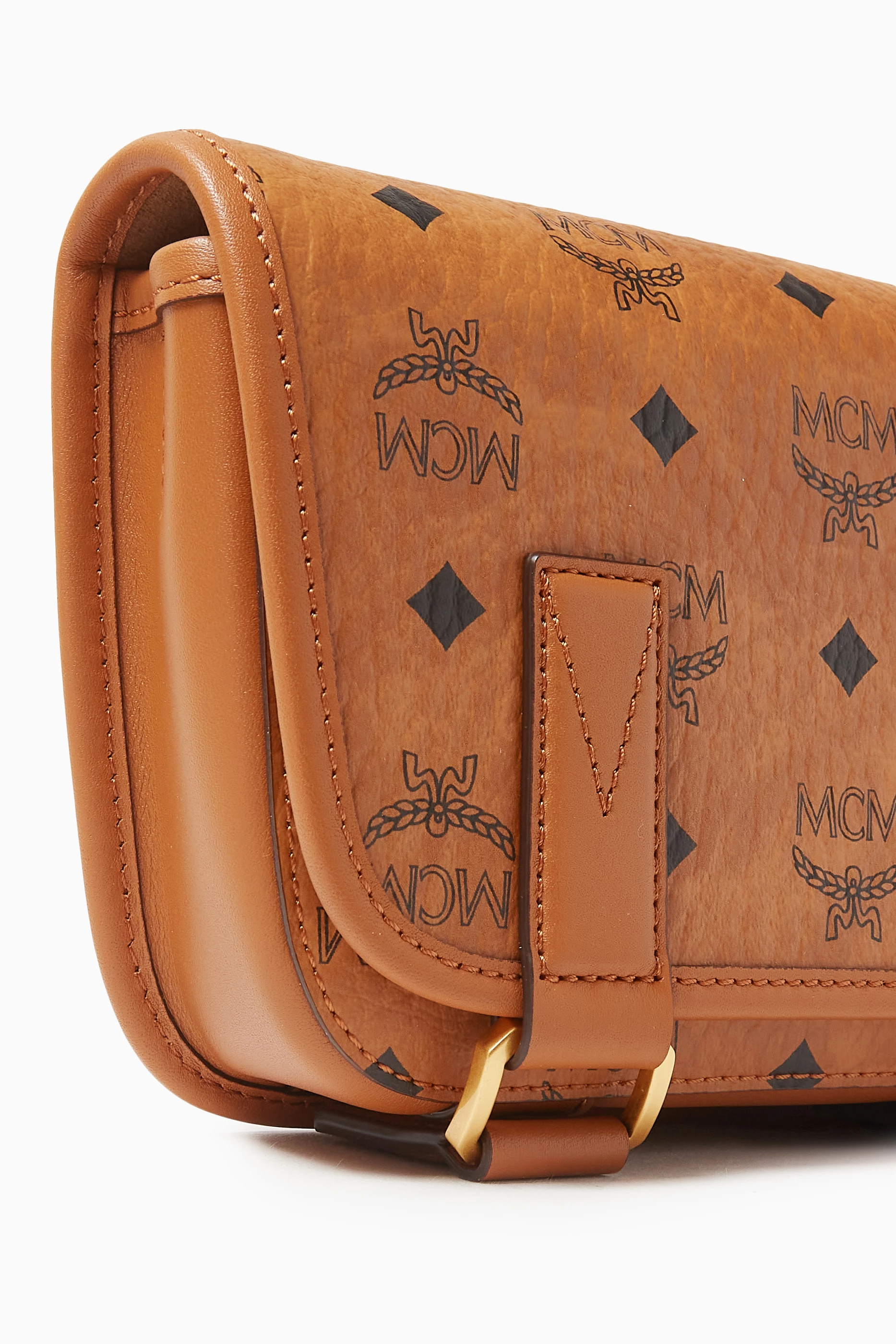 [MCM]★韓国人気★Aren Visetos messenger bag Buy MCM Brown Medium Aren Messenger Bag in Visetos For Men