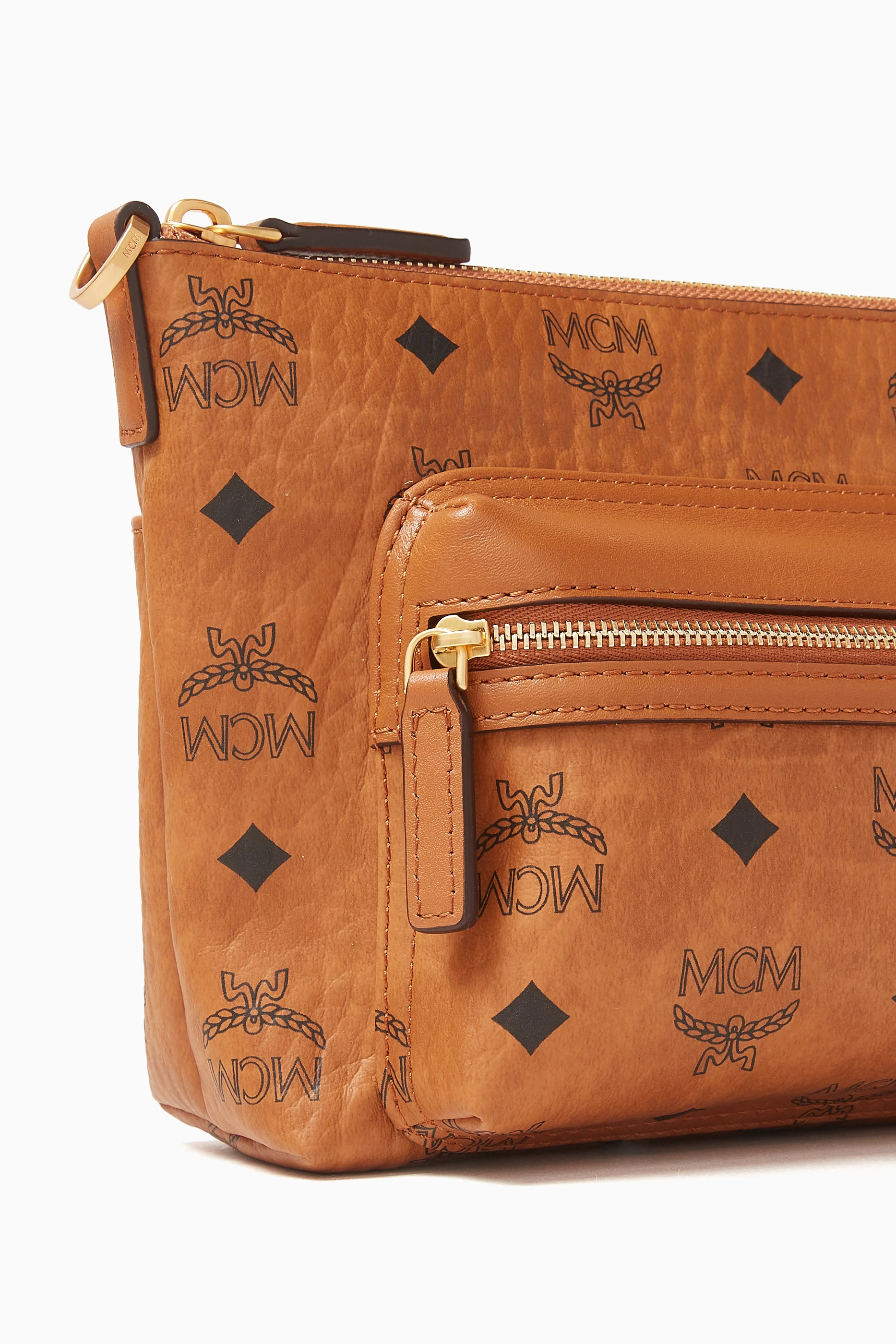 [MCM]★韓国人気★Aren Visetos messenger bag Buy MCM Brown Aren Messenger Bag in Visetos For Men Online
