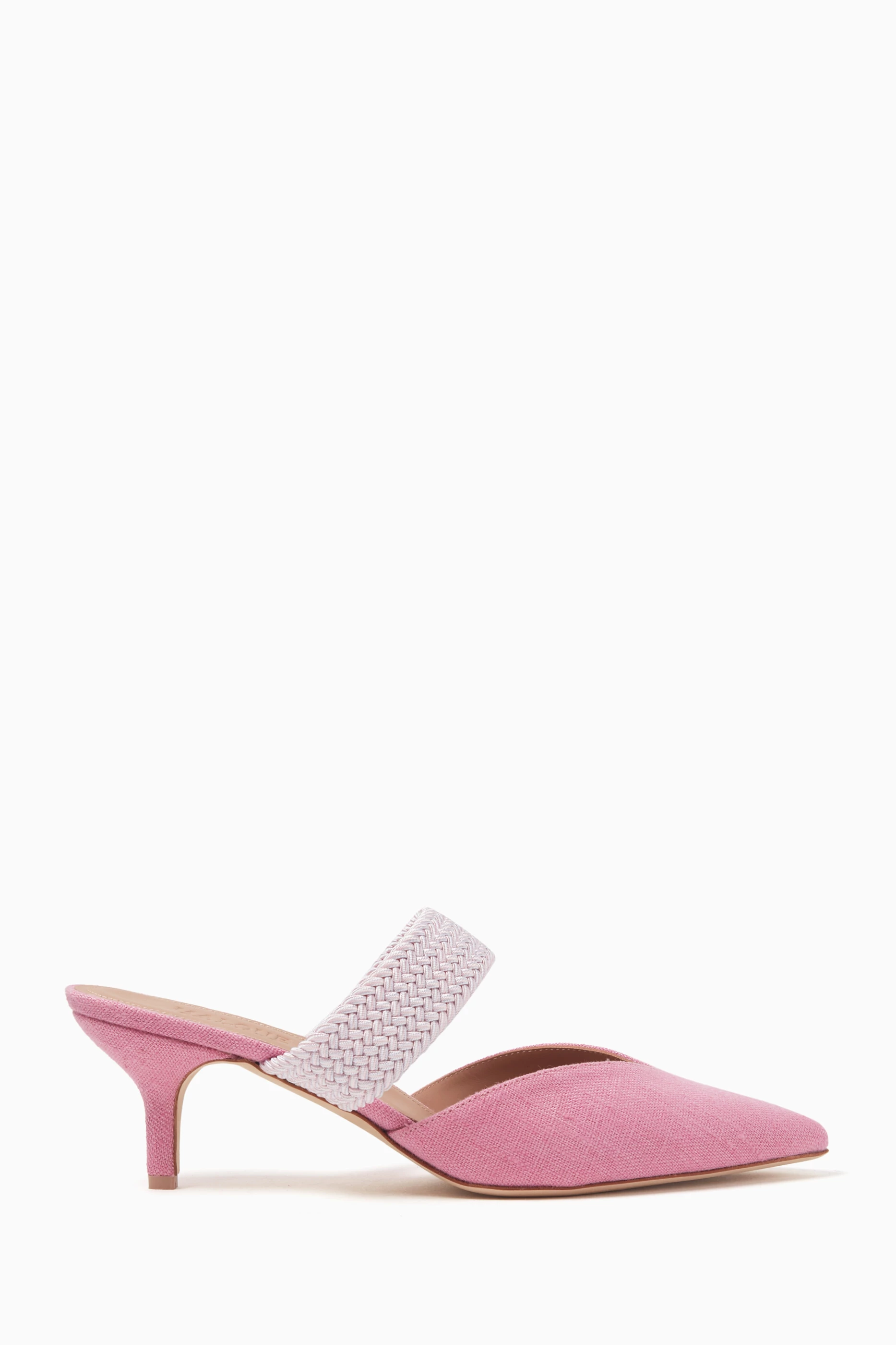 Buy Malone Souliers Pink Maisie 45 Mules in Linen For Women Online